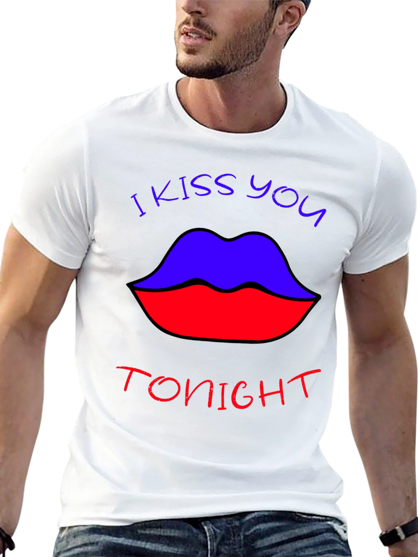 Black I Kiss You Tonight Graphic Tee - Bold Lip Design view 13