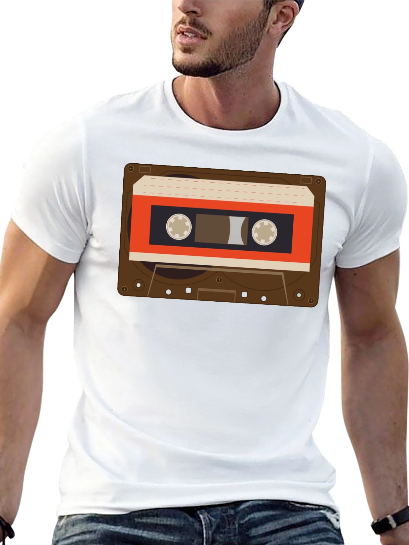 Black Retro Cassette Tape Graphic T-Shirt - Vintage Style view 13