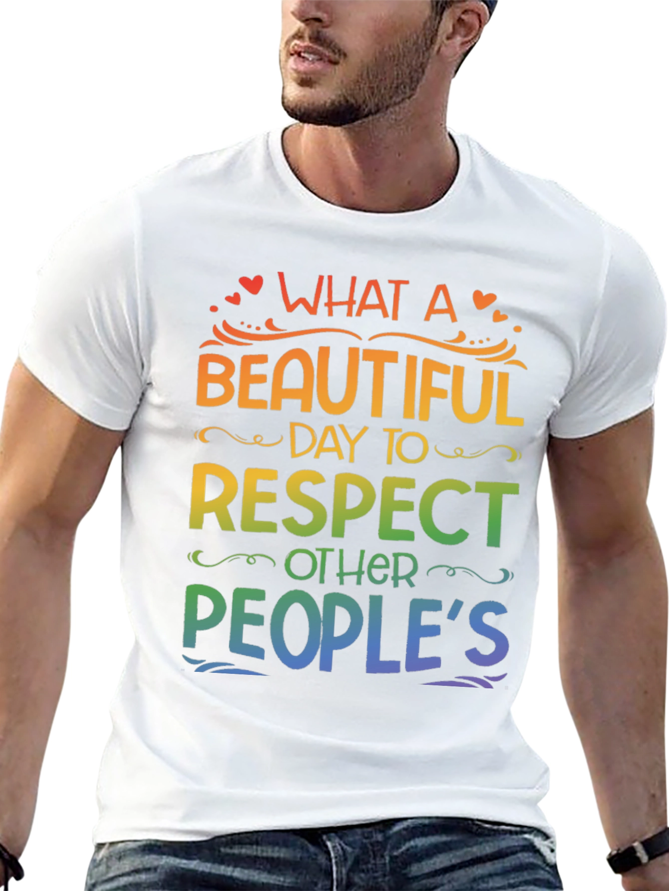 Black Rainbow Respect T-Shirt view 13