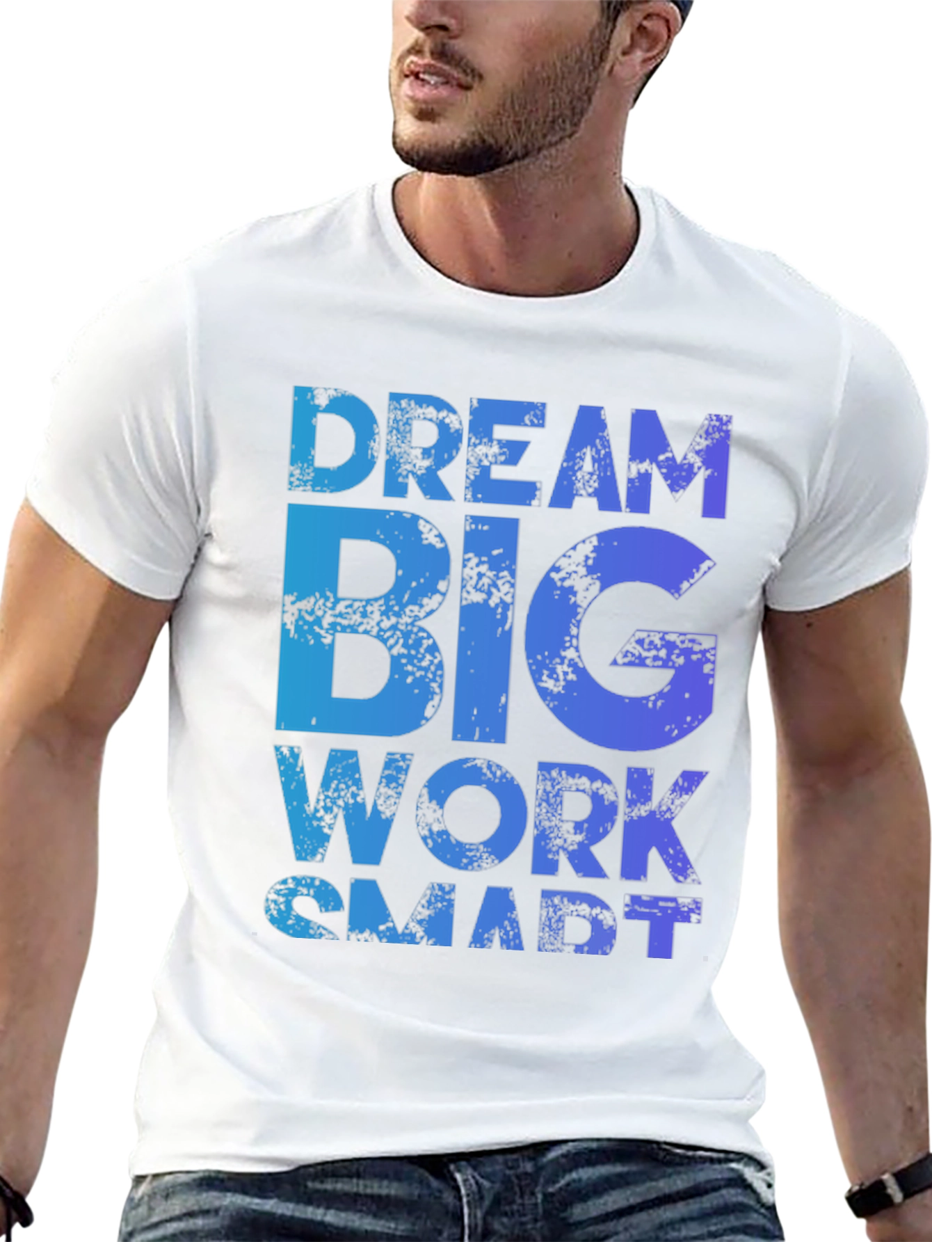 Black Dream Big Work Smart Black T-Shirt view 13