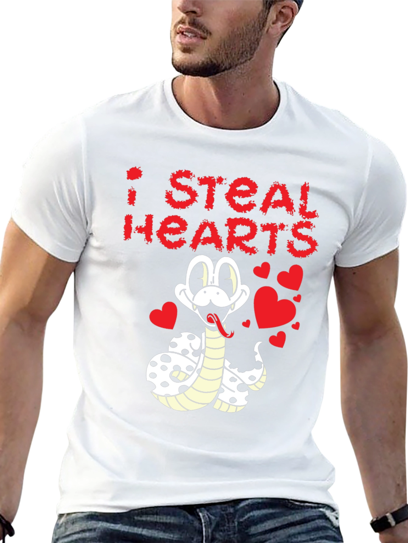 Black I Steal Hearts Snake Graphic Tee view 13