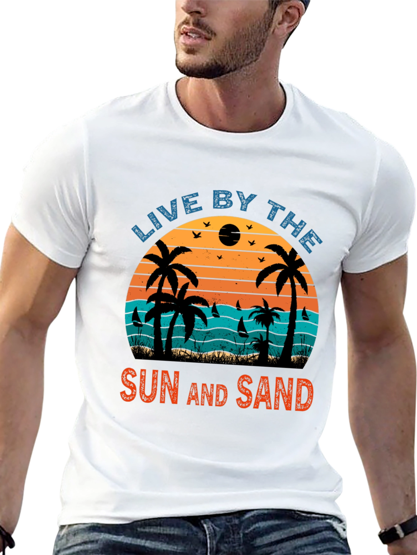Black Live By The Sun and Sand Graphic T-Shirt view 13