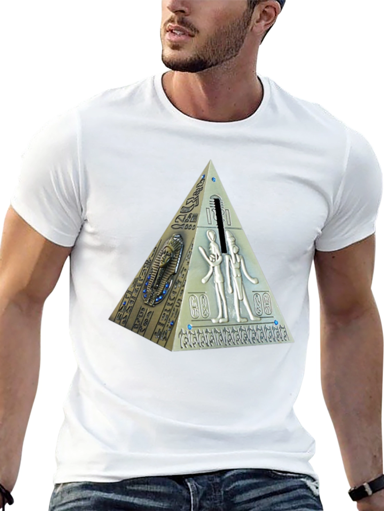 Black Egyptian Pyramid Graphic T-Shirt - Black view 13