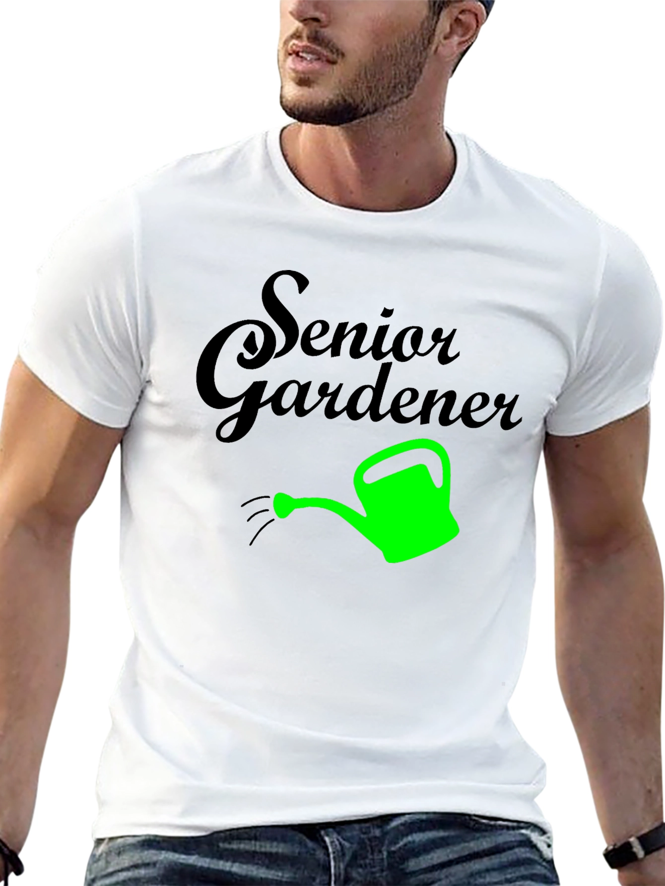 Black Senior Gardener T-Shirt - Black Graphic Tee view 13
