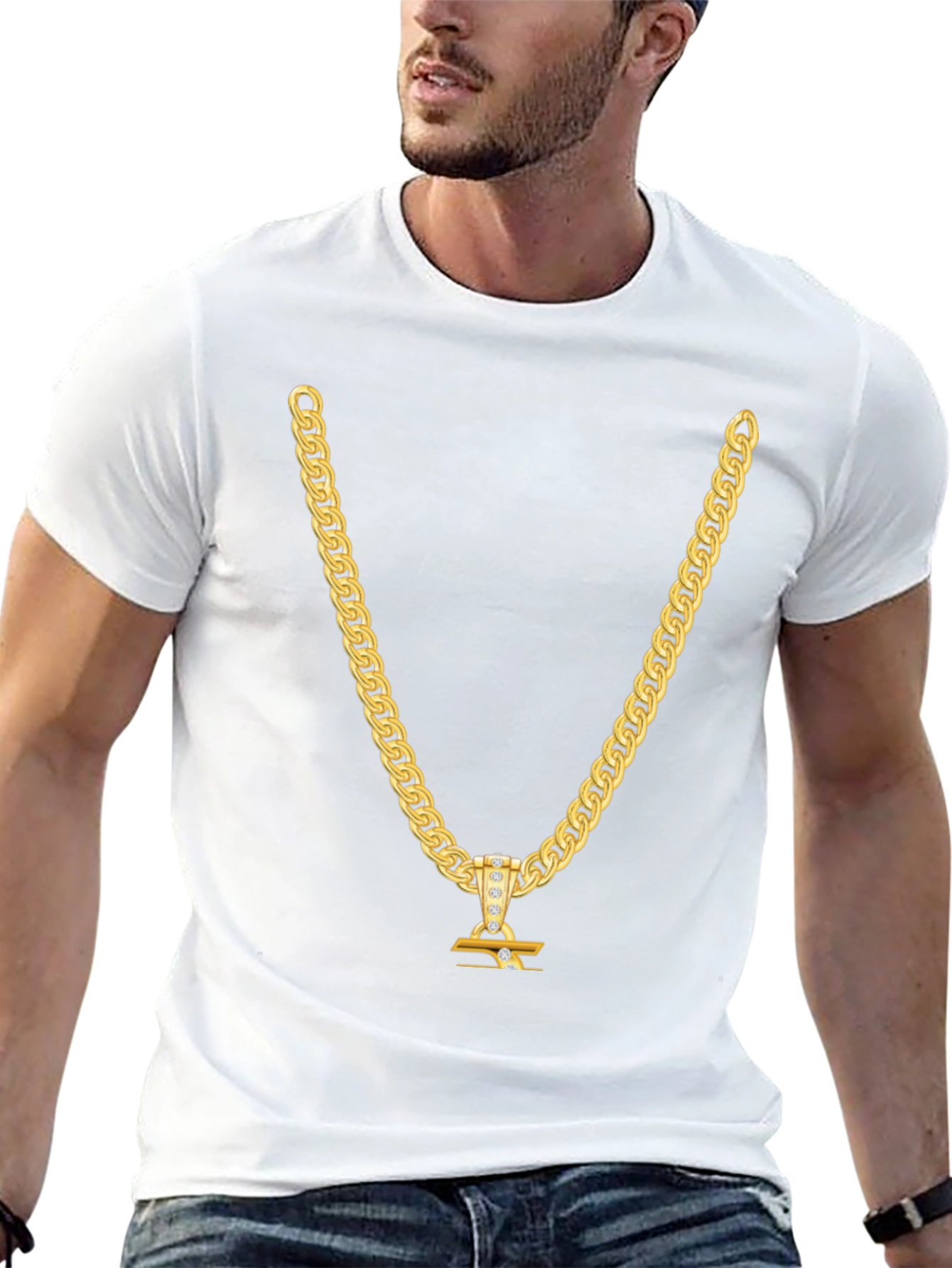 Black Gold Chain T-Shirt - Statement Piece view 13