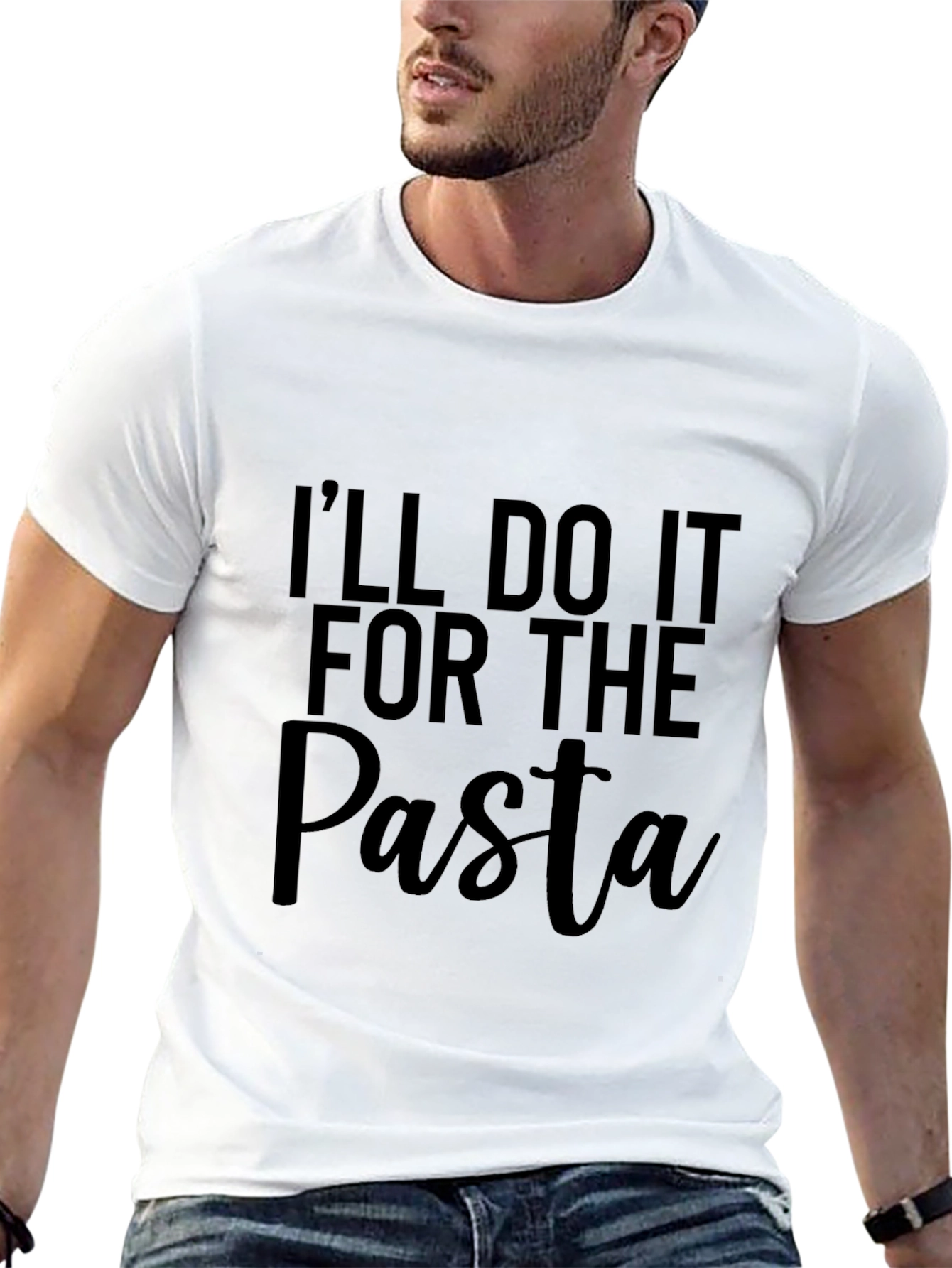 Black I'll Do It for the Pasta T-Shirt, Funny Foodie Tee view 13