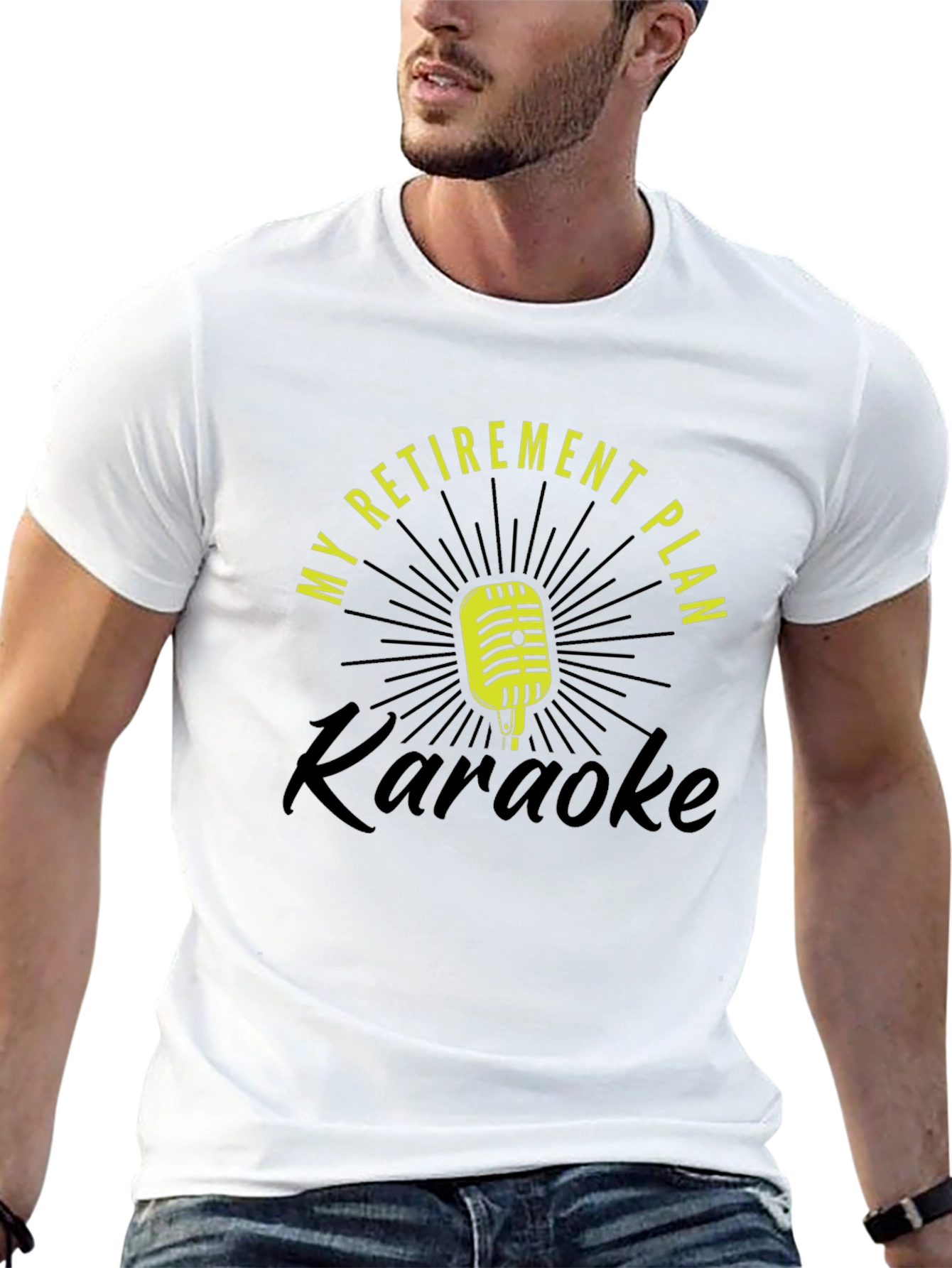 Black Retirement Plan Karaoke T-Shirt - Black view 13