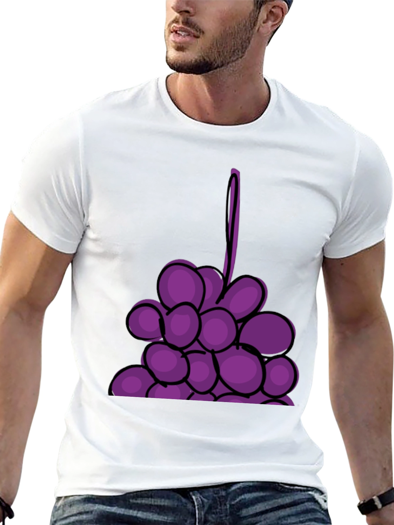 Black Grape Graphic Black T-Shirt - Fruit Lover's Tee view 13