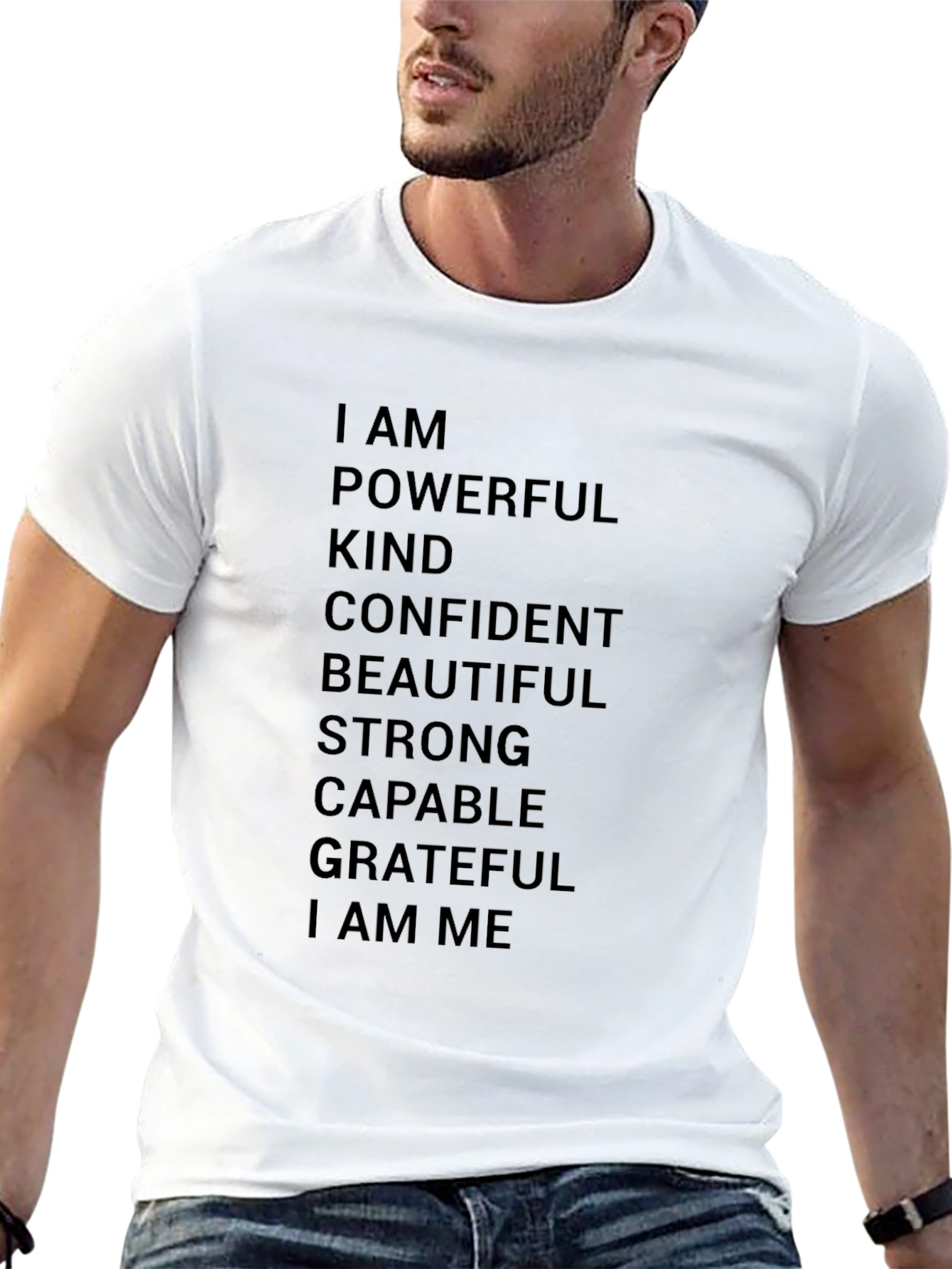 Black Empowering Affirmations T-Shirt - Black view 13