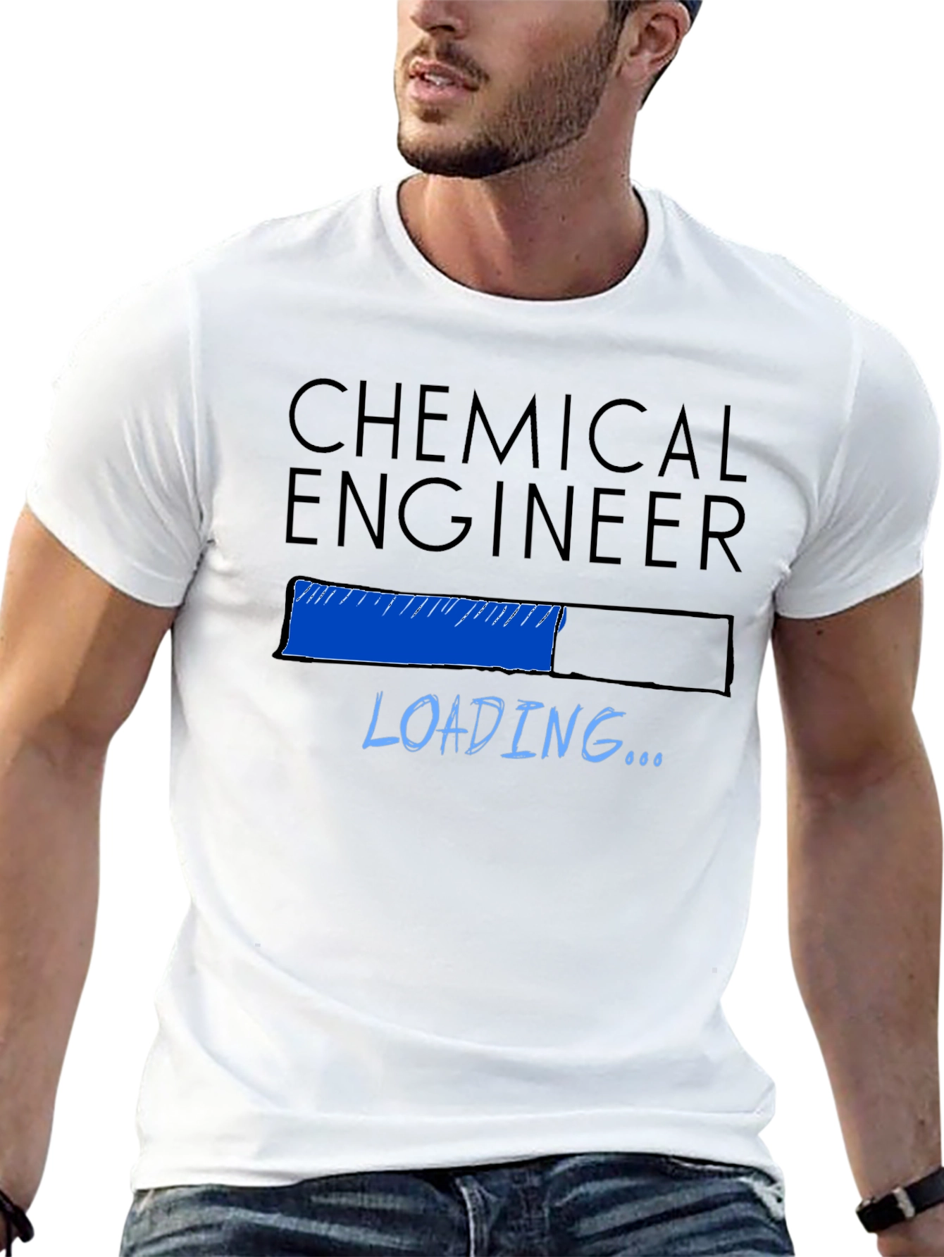 Black Chemical Engineer Loading T-Shirt - Black view 13