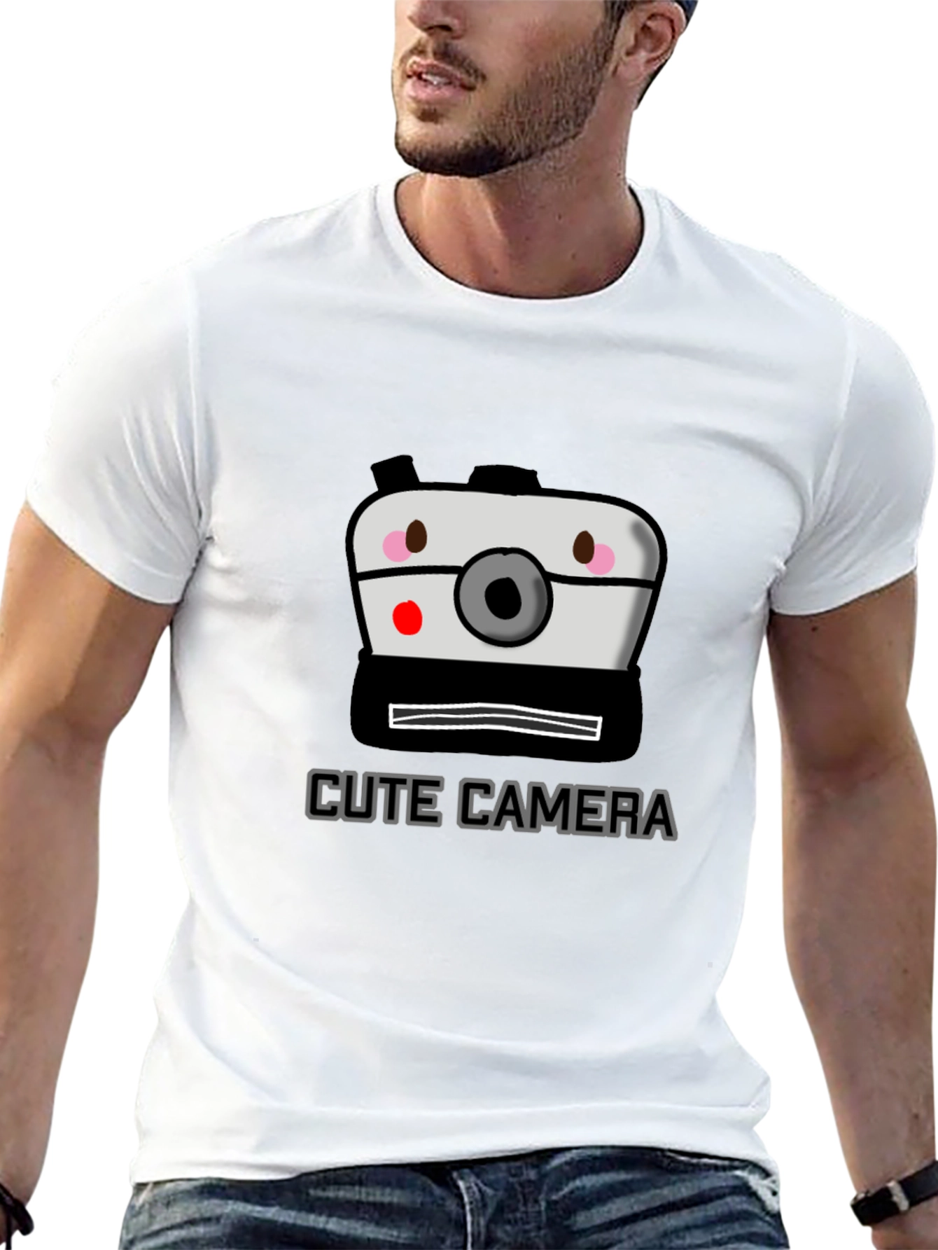 Black Cute Camera Graphic Tee - Fun Photo Shirt view 13