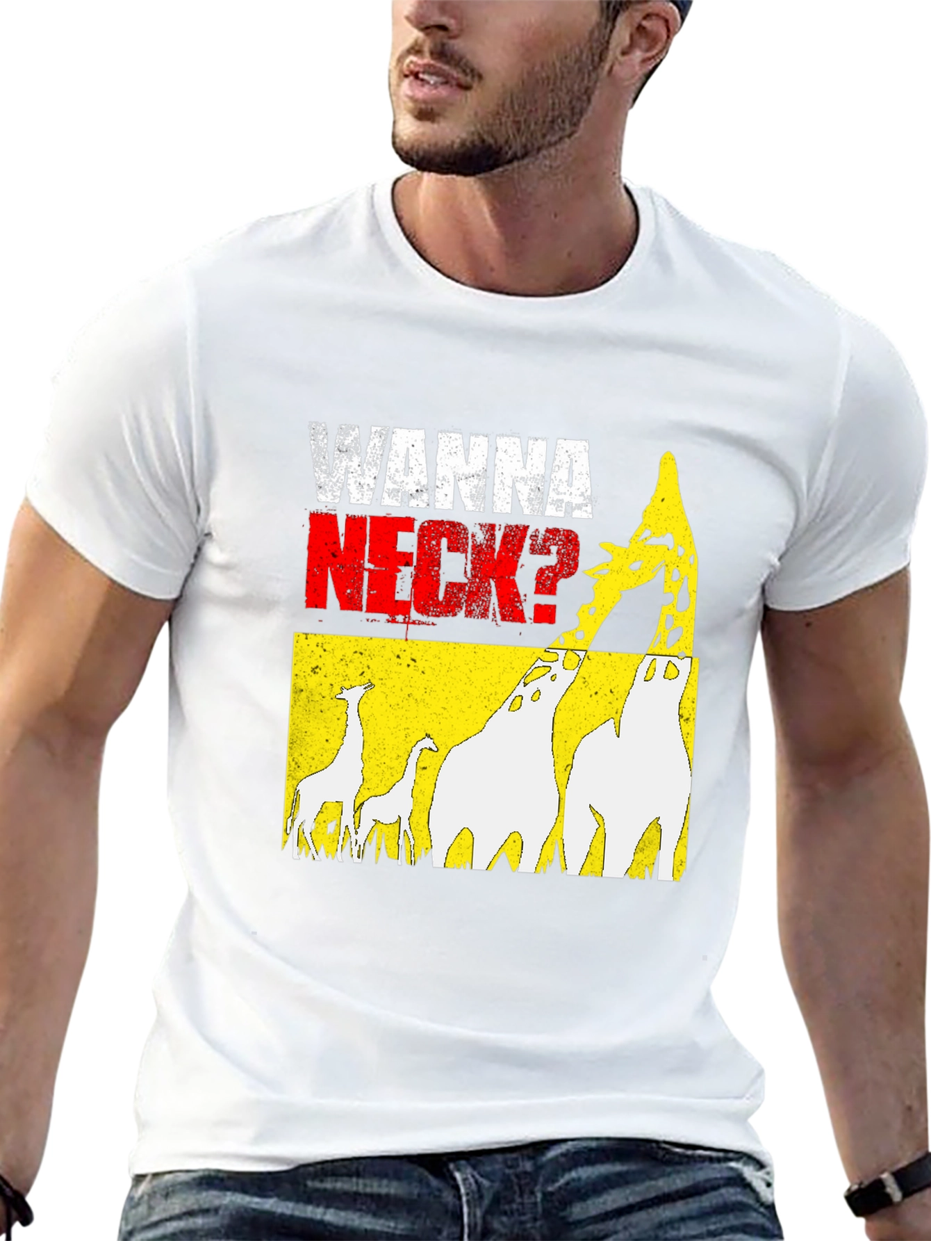 Black Wanna Neck? Giraffe Graphic Print Tee view 13