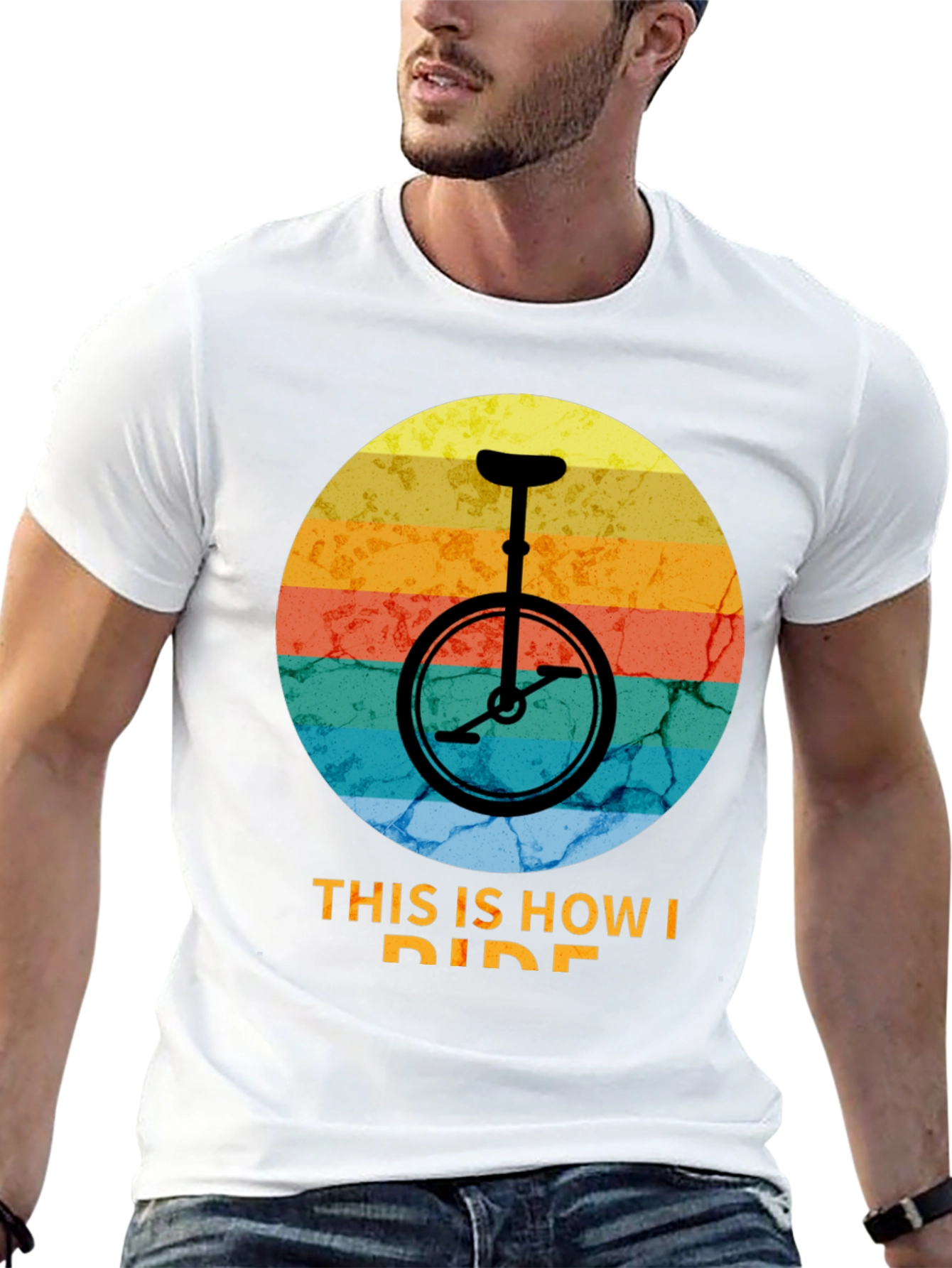 Black Retro Unicycle T-Shirt - This Is How I Ride view 13