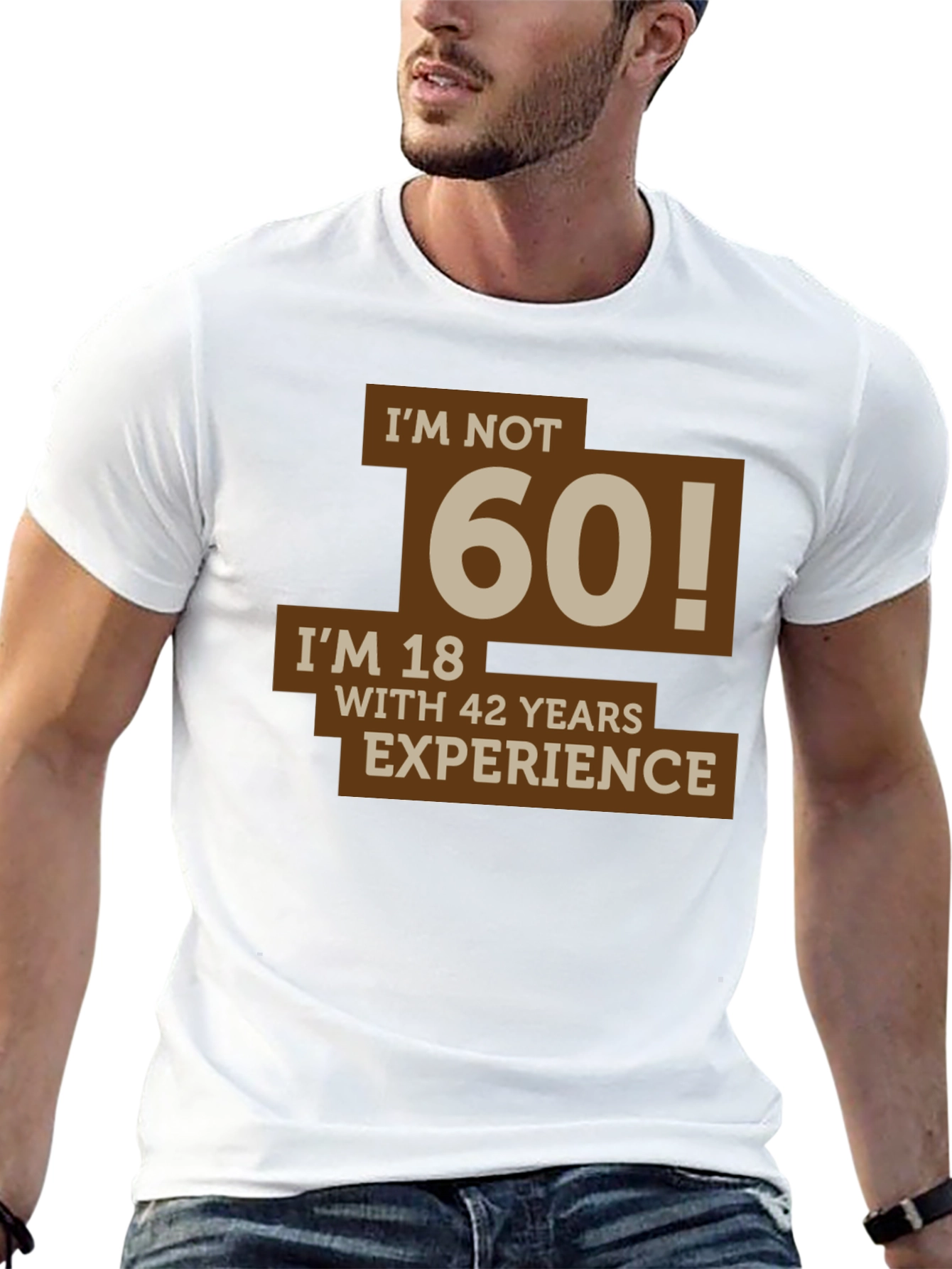 Black Funny I'm Not 60 Men's T-Shirt view 13