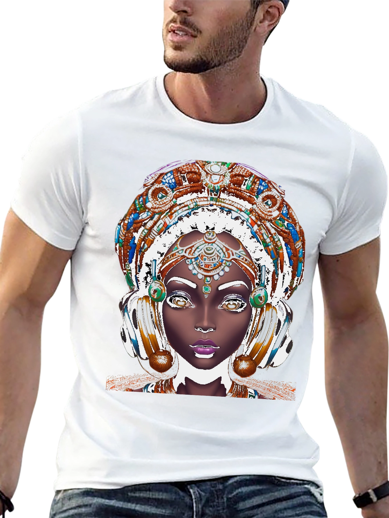 Black Ethnic Queen T-Shirt - Unique Graphic Tee view 13