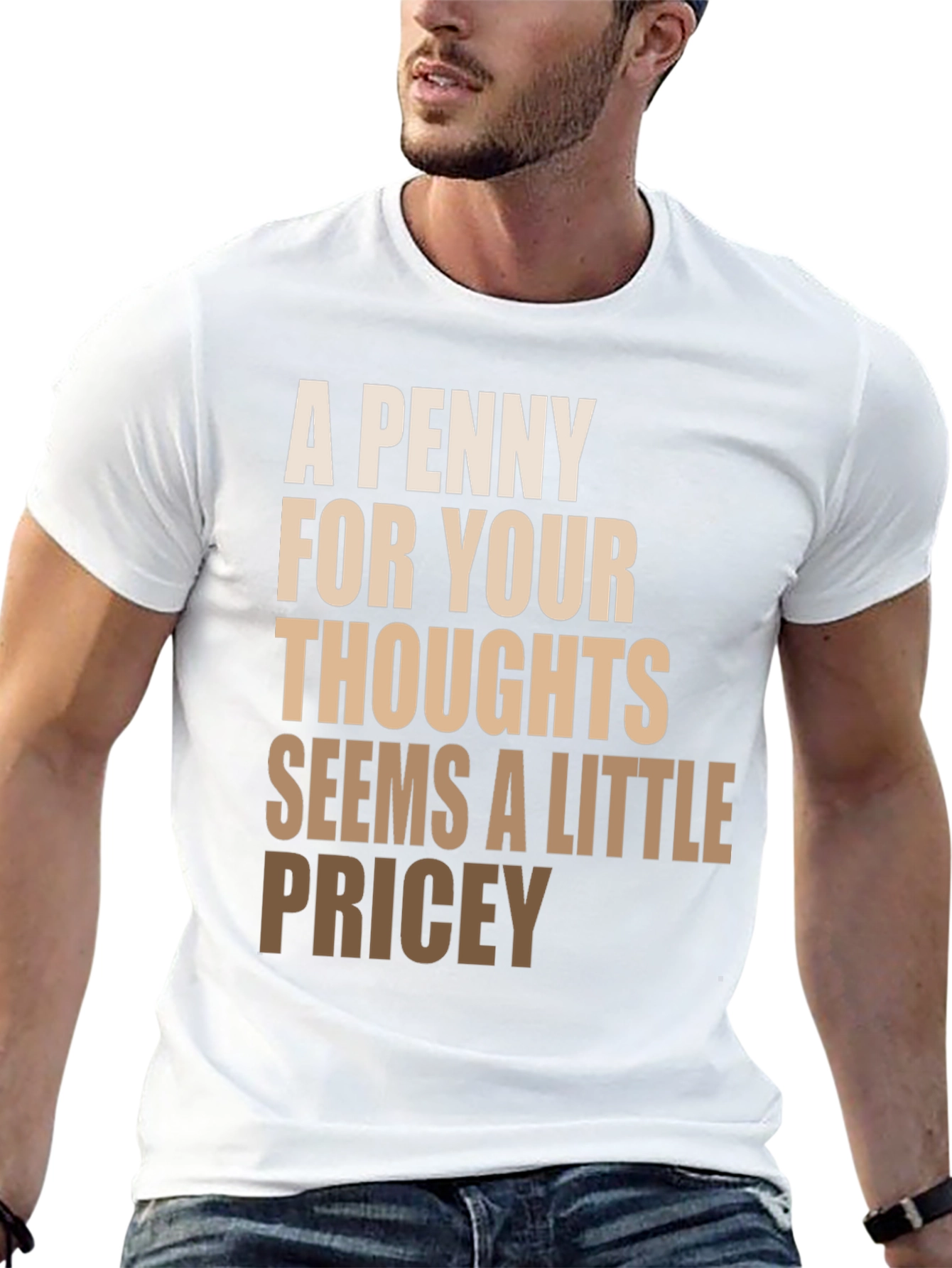 Black Funny Slogan T-Shirt - A Penny For Your Thoughts view 13