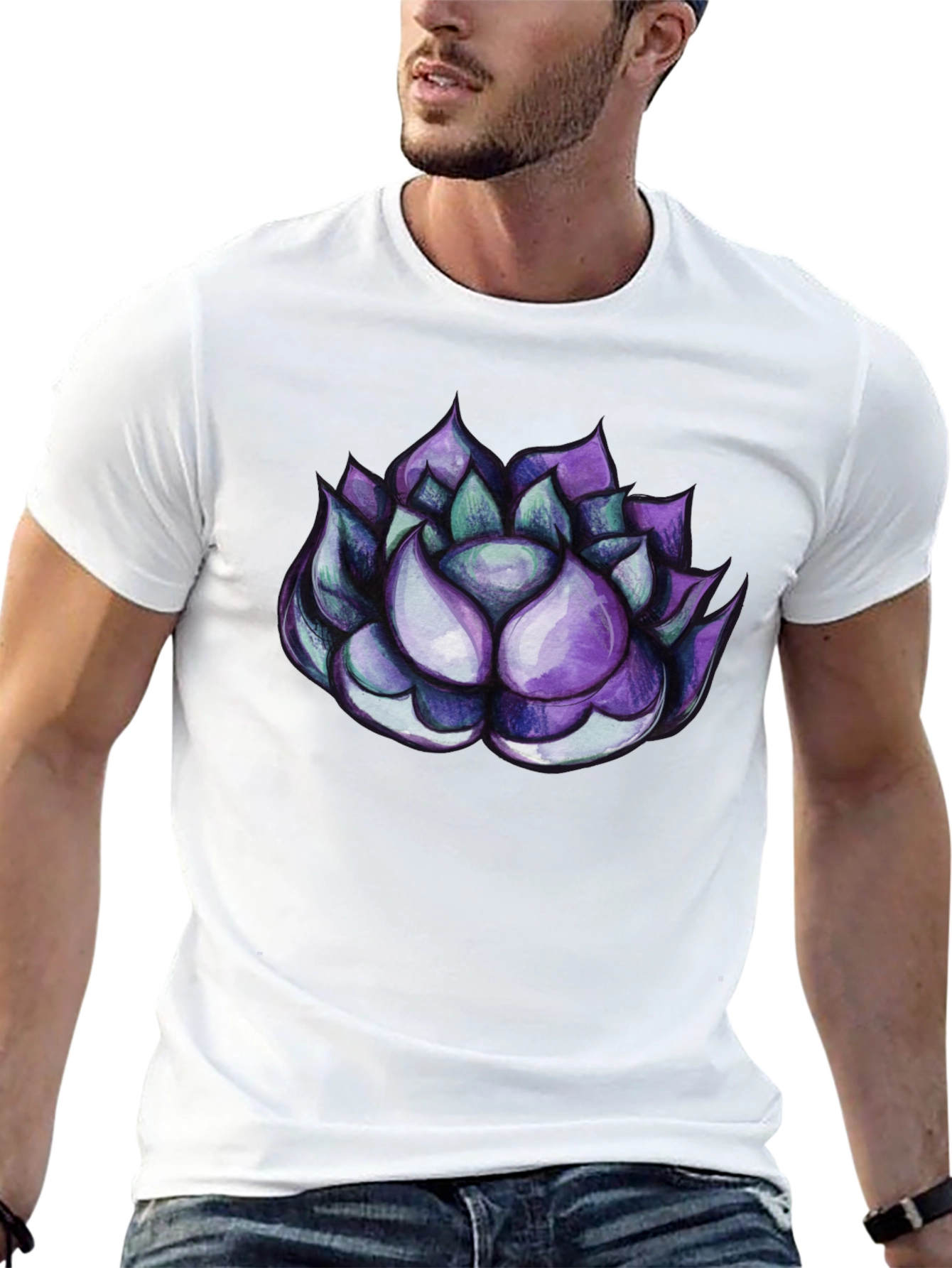 Black Succulent Graphic Tee - Cool Plant Lover Shirt view 13