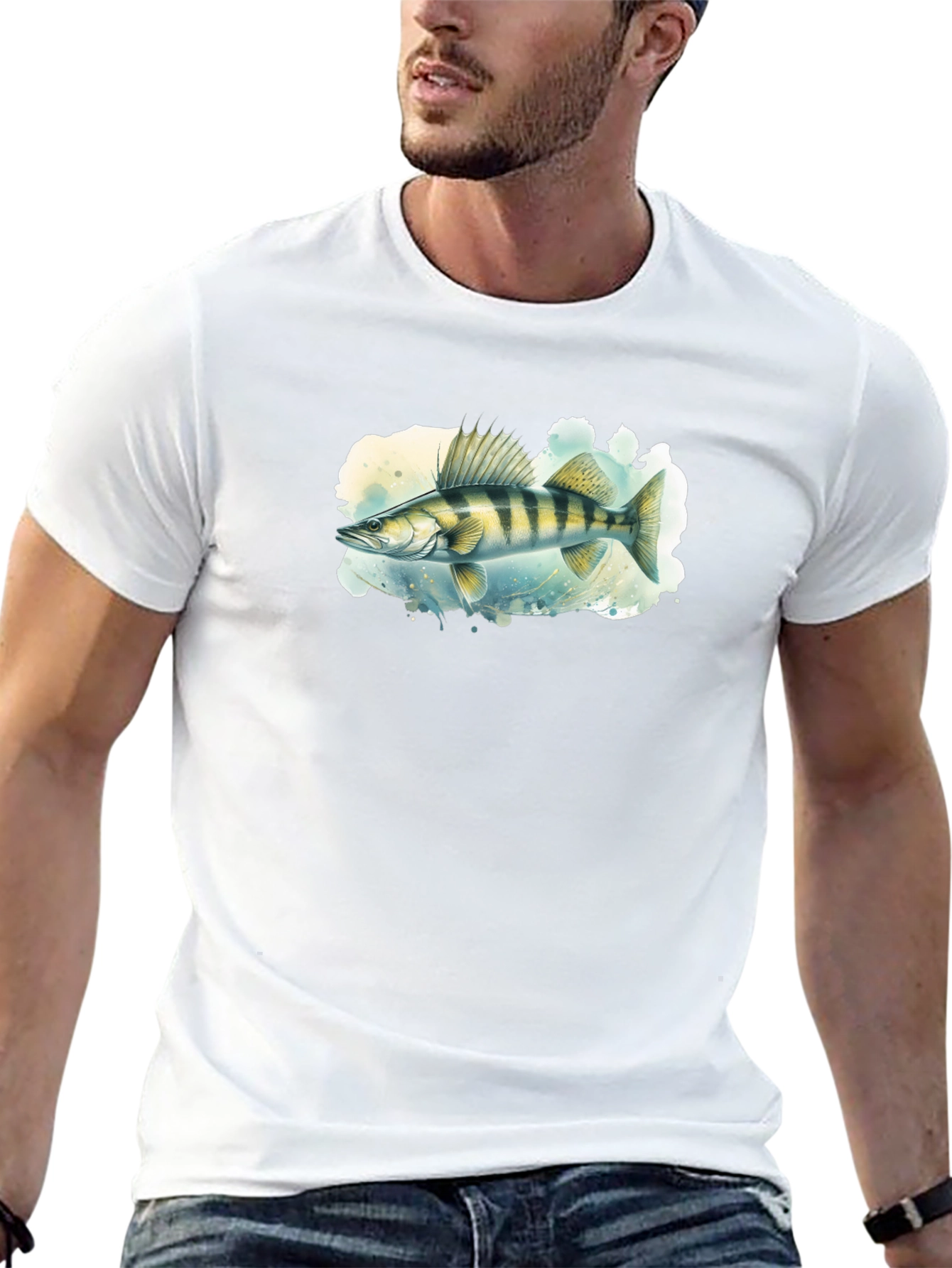 Black Walleye Fish Graphic Tee - Men's Black T-Shirt view 13