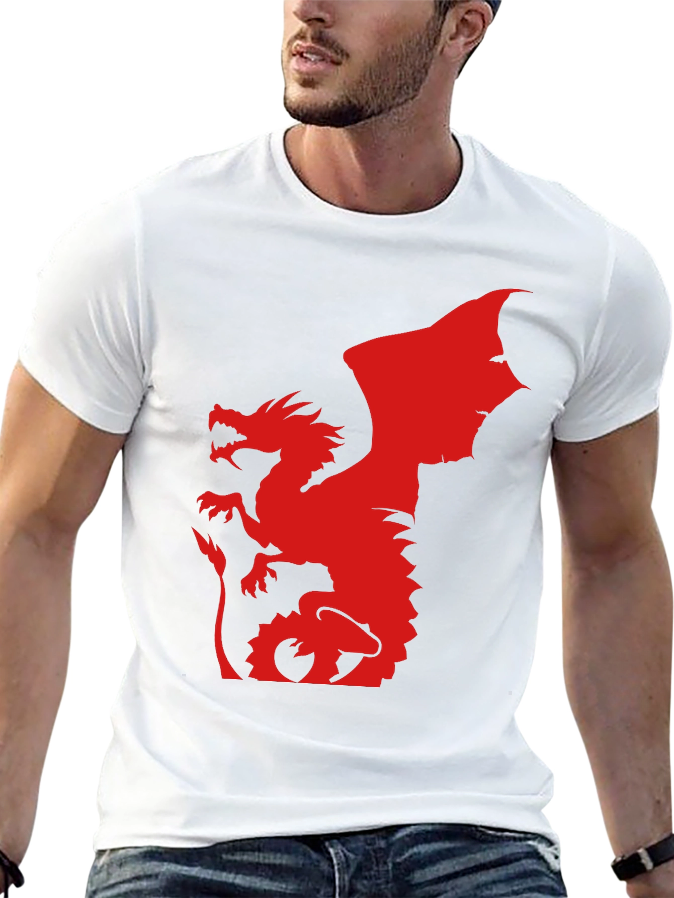 Black Red Dragon Graphic Tee - Bold & Unique! view 13
