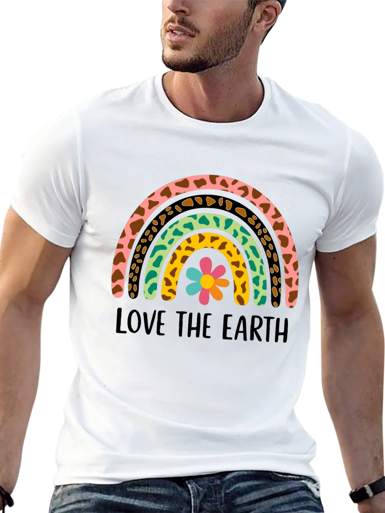 Black Love the Earth Rainbow Graphic Tee - Unisex view 13
