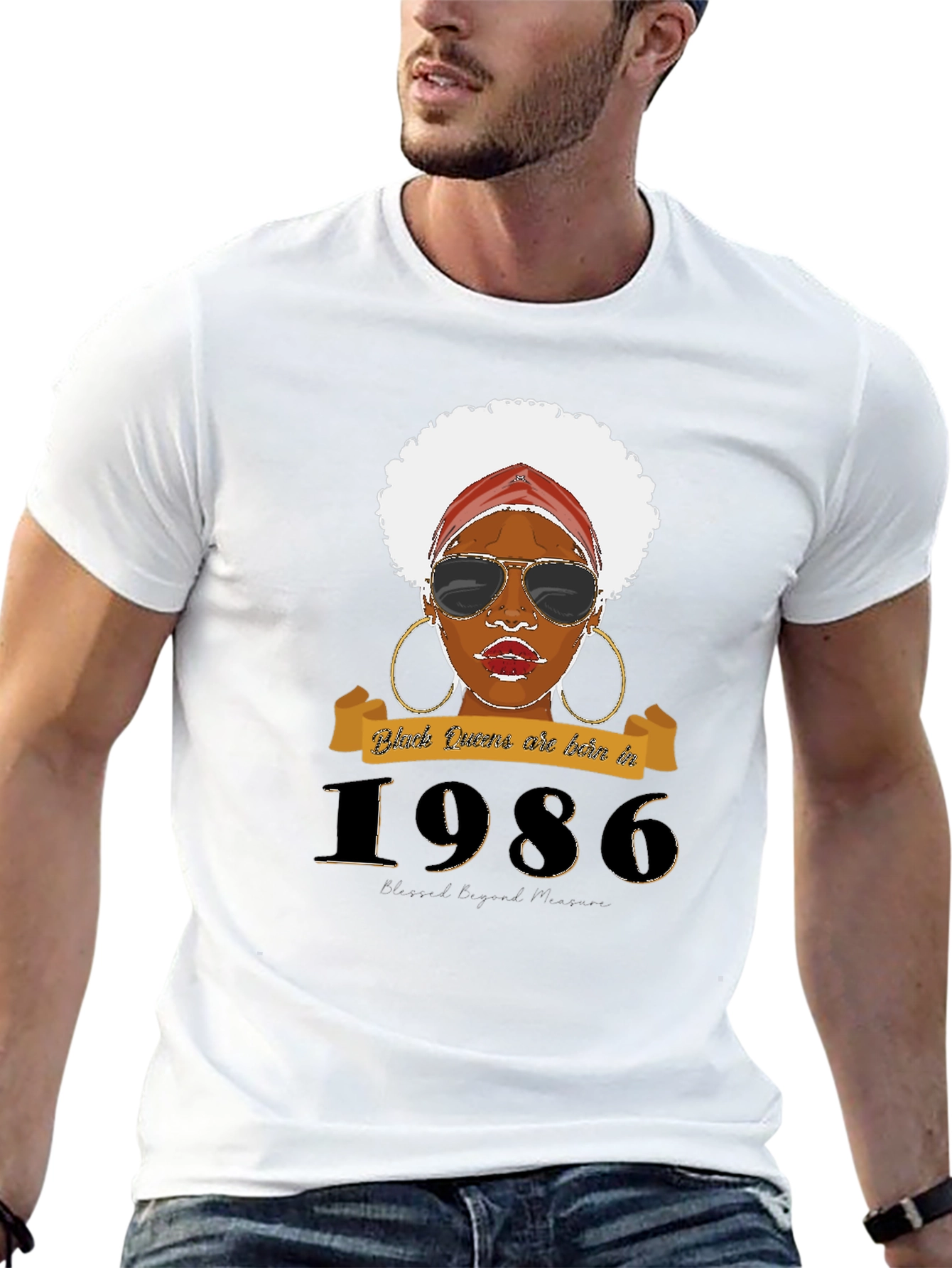 Black Black Queen Born In 1986 T-Shirt view 13