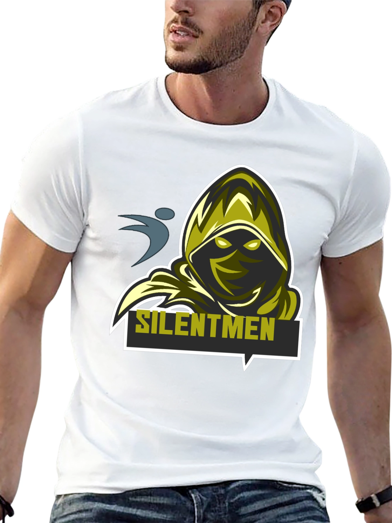 Black Silentmen Graphic Black T-Shirt - Gamer Style view 13