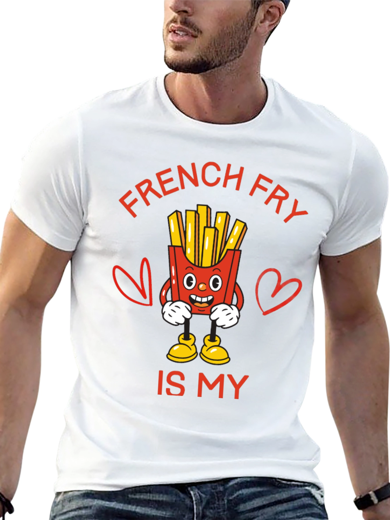 Black French Fry Is My Valentine Funny Graphic T-Shirt view 13