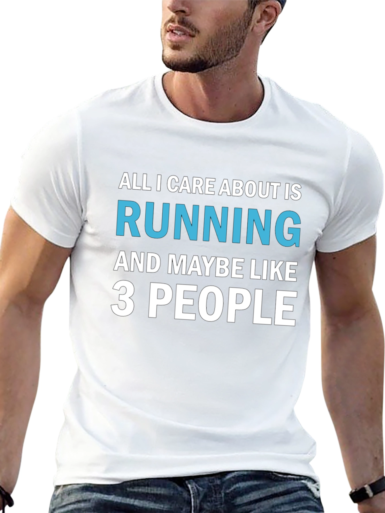 Black Running T-Shirt: All I Care About Is Running view 13