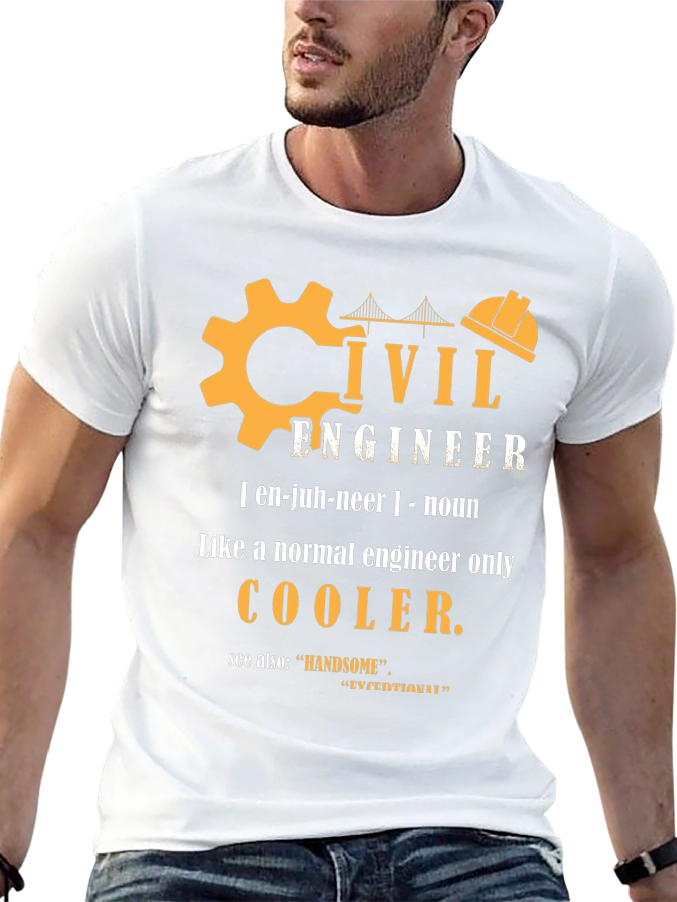 Black Civil Engineer Definition Graphic Tee view 13