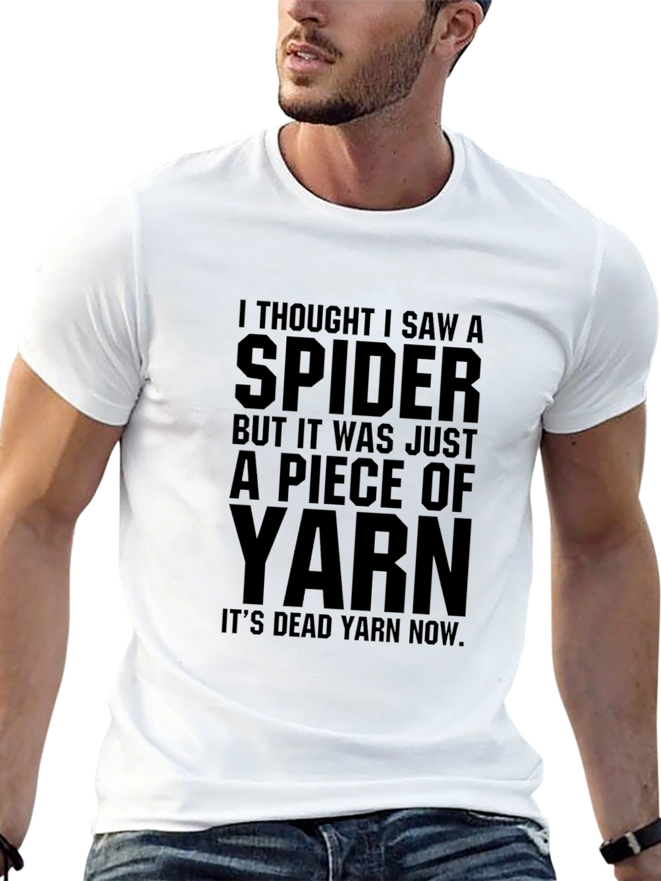 Black Funny Spider Yarn T-Shirt - Soft Cotton Tee view 13