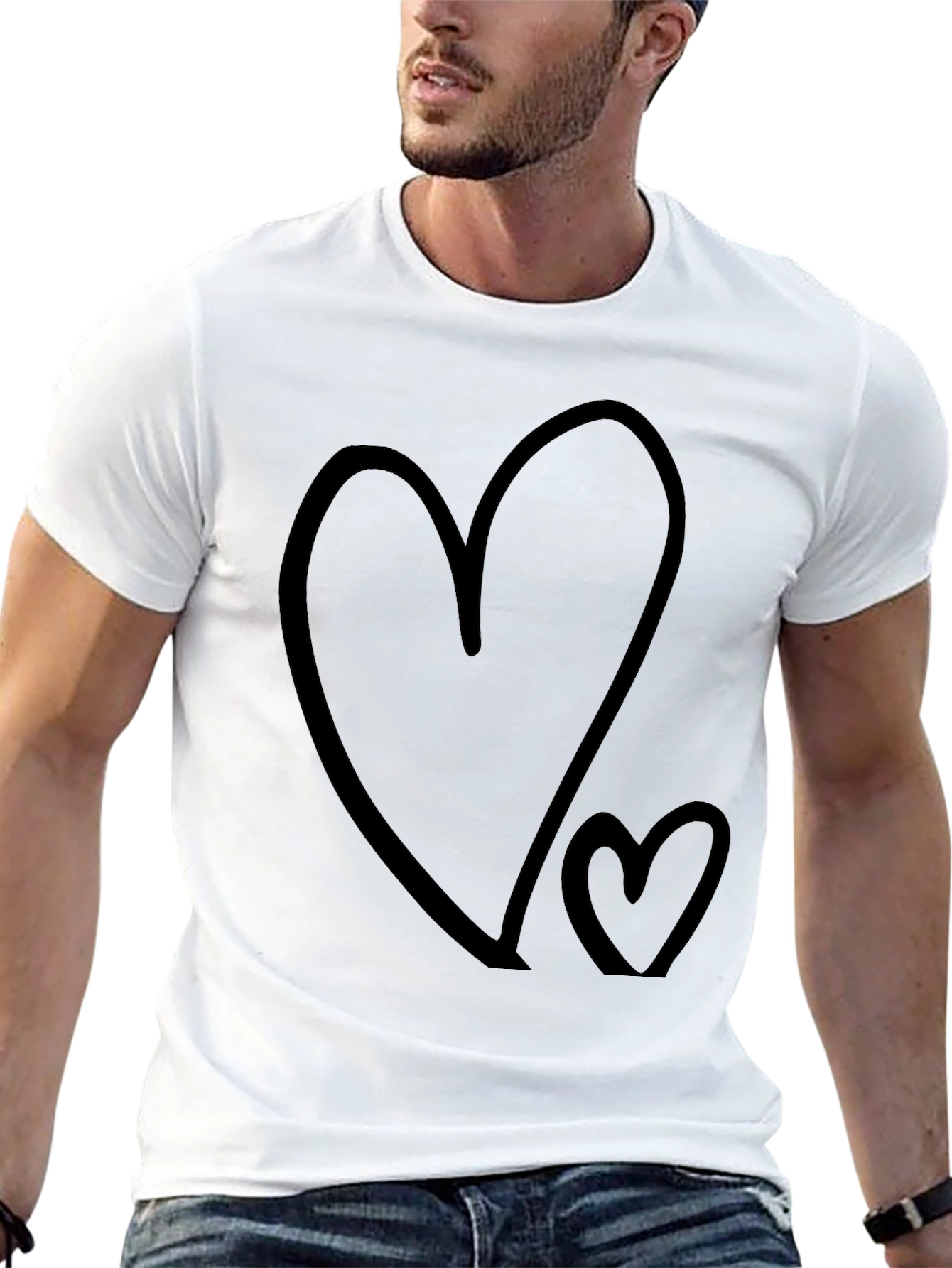 Black Heart Graphic Tee - Casual Black T-Shirt view 13