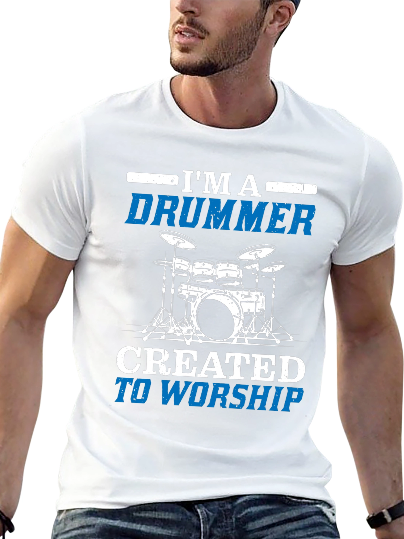Black I'm A Drummer Worship Graphic T-Shirt view 13