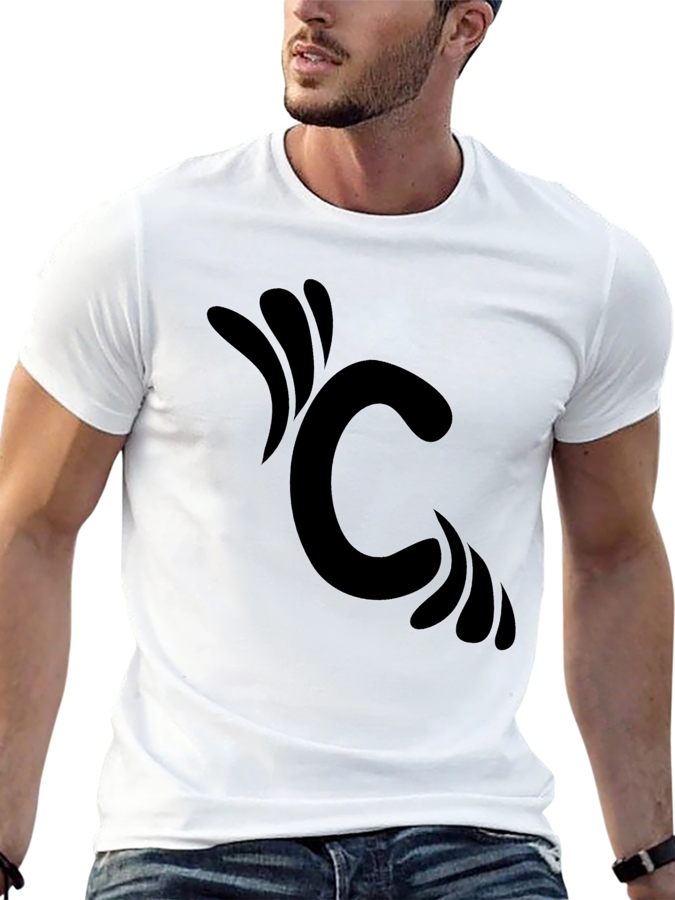 Black Modern Graphic Tee - Black view 13