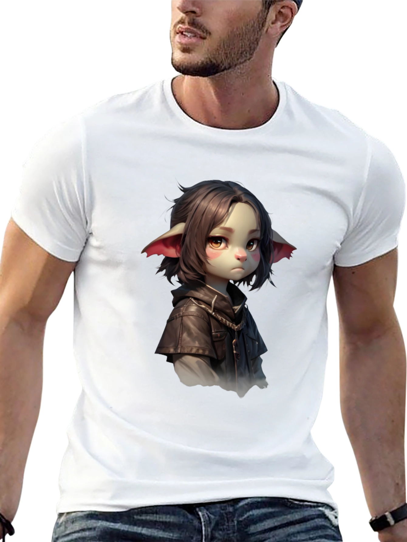 Black Anime Girl Graphic Black T-Shirt view 13