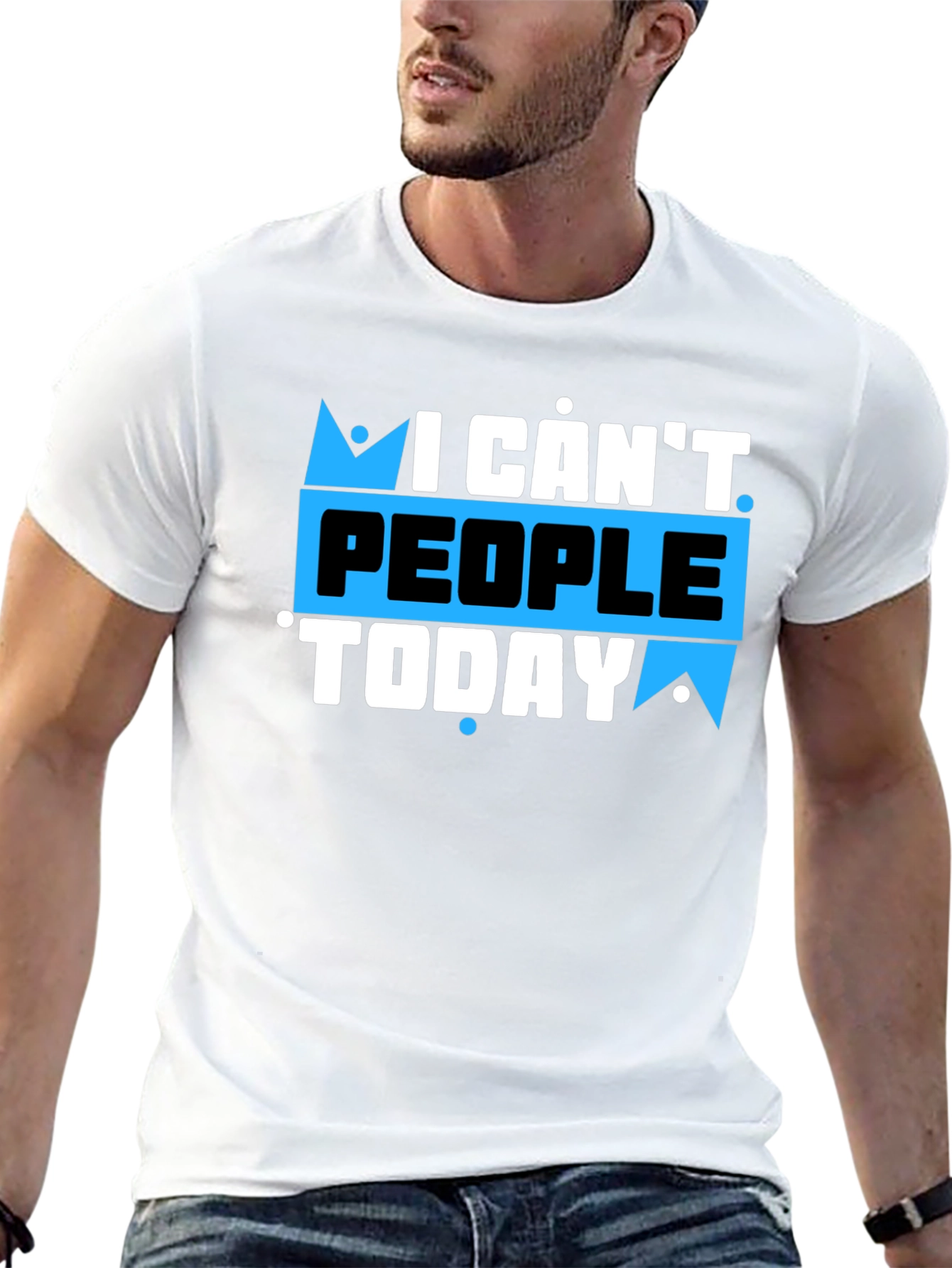 Black I Can't People Today Graphic T-Shirt view 13