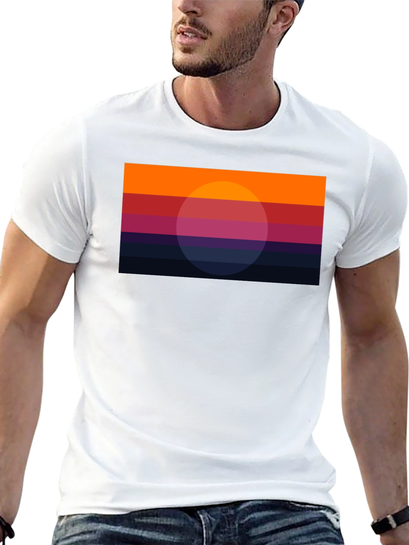 Black Retro Sunset Graphic Tee - Stylish & Unique Design view 13