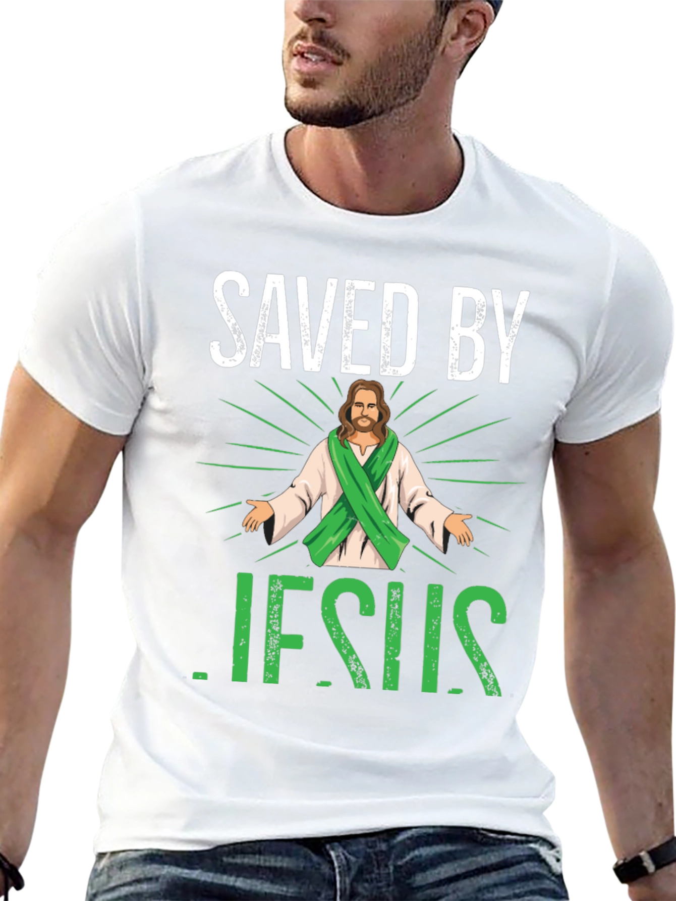 Saved by Jesus Graphic T-Shirt - 13