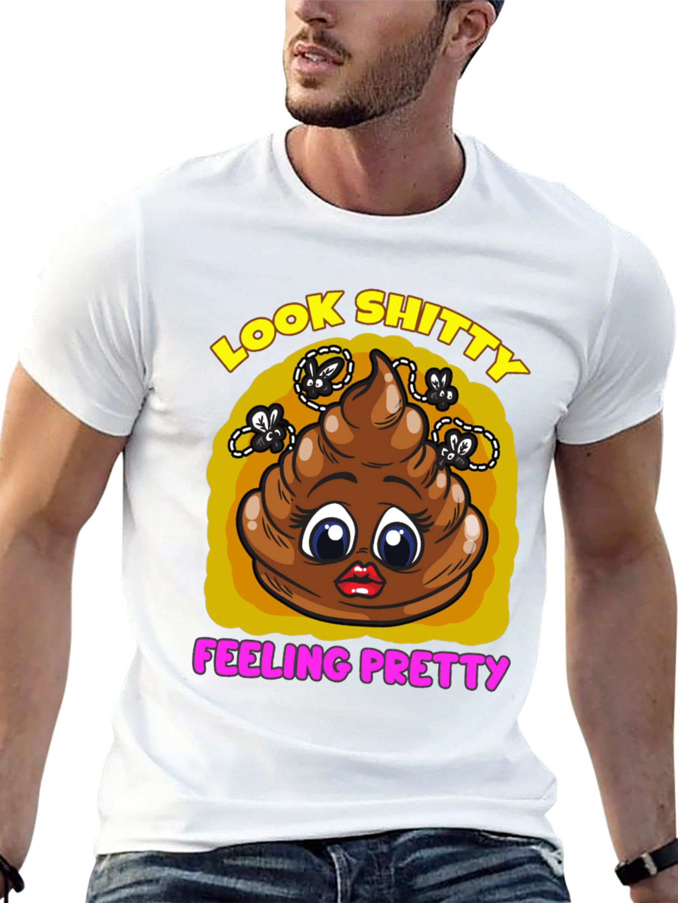 Black Funny "Look Shitty Feeling Pretty" Graphic Tee view 13