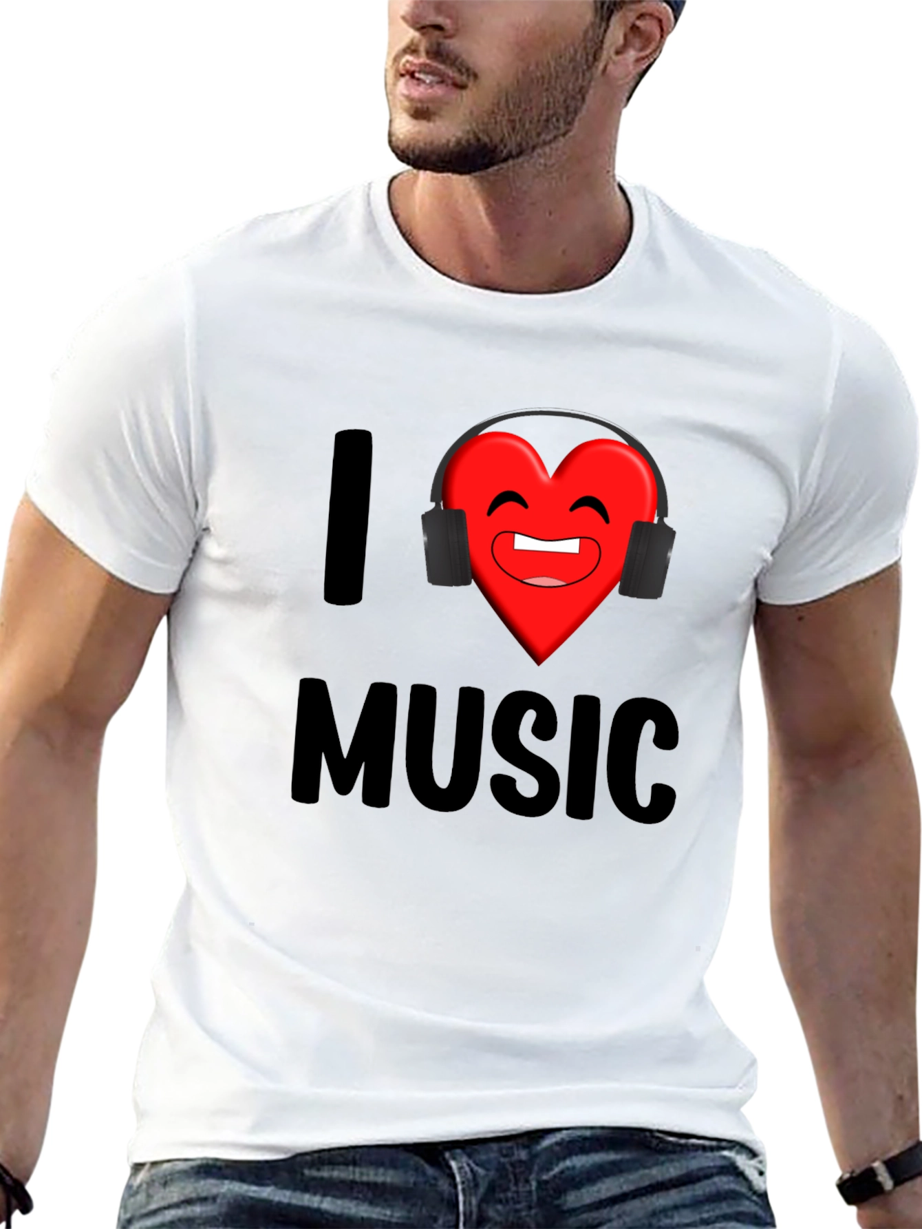 Black I Heart Music Graphic Print T-Shirt view 13