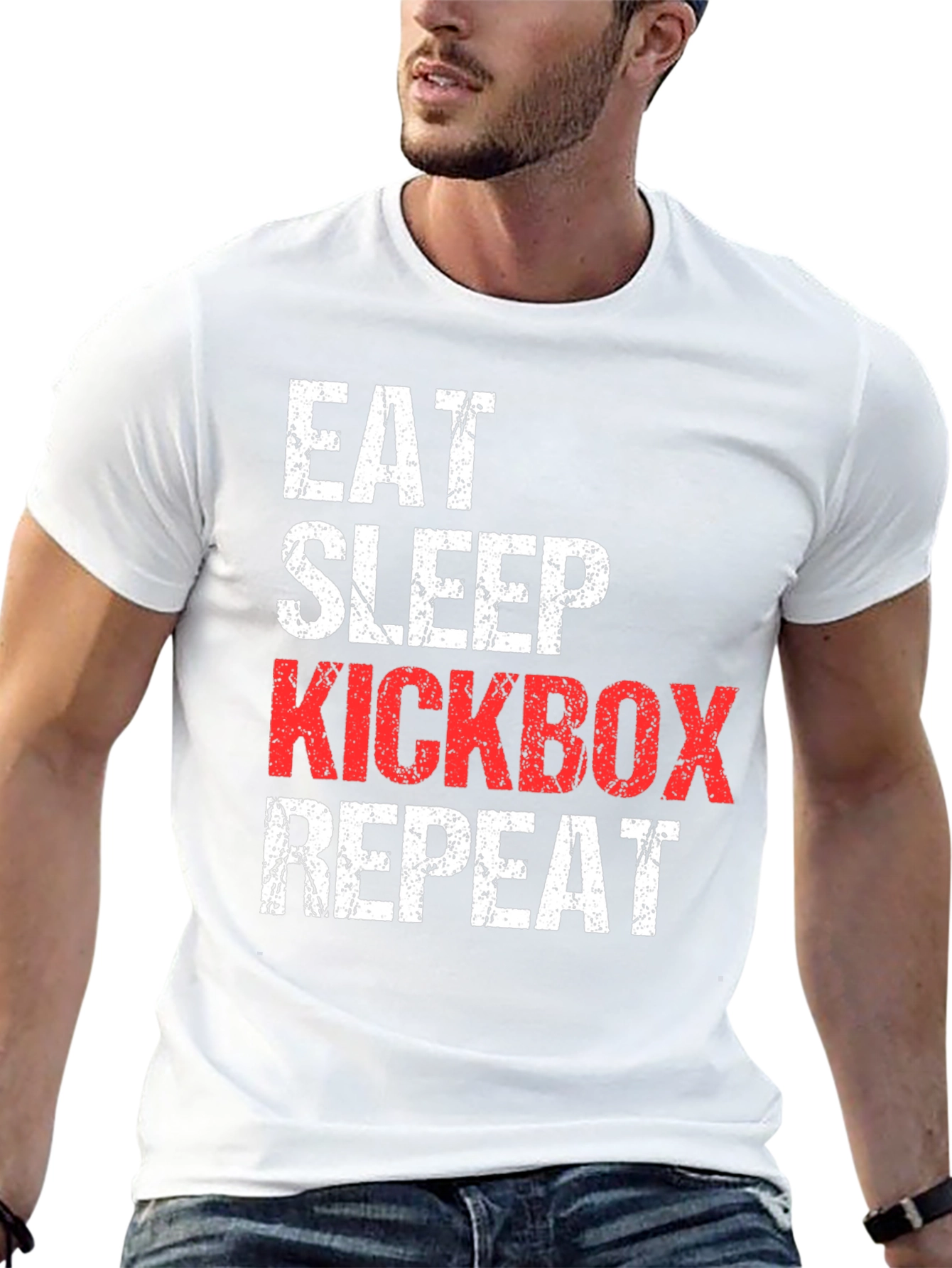 Black Eat Sleep Kickbox Repeat T-Shirt view 13