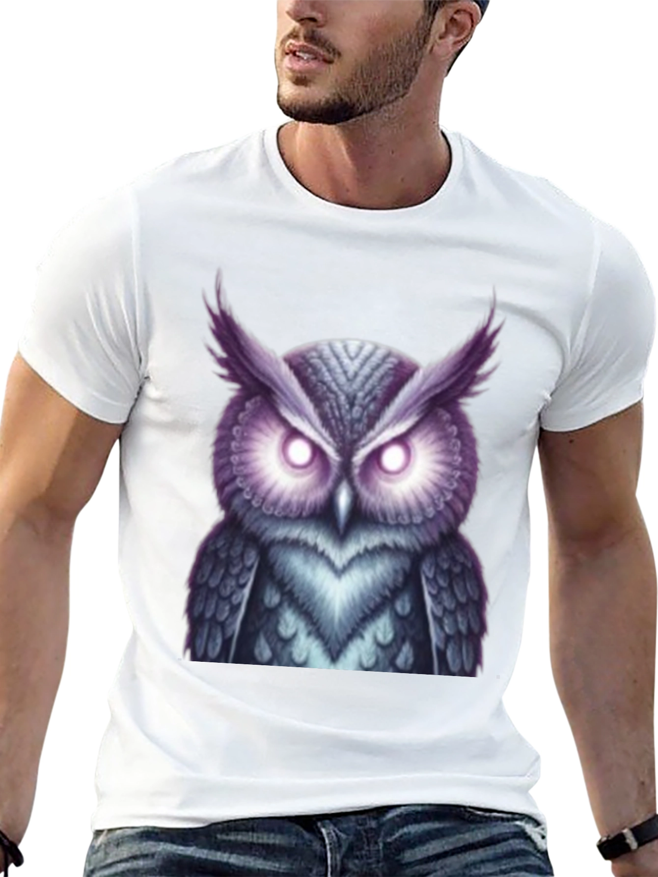 Mystic Owl Graphic Tee - Black Cotton - 13