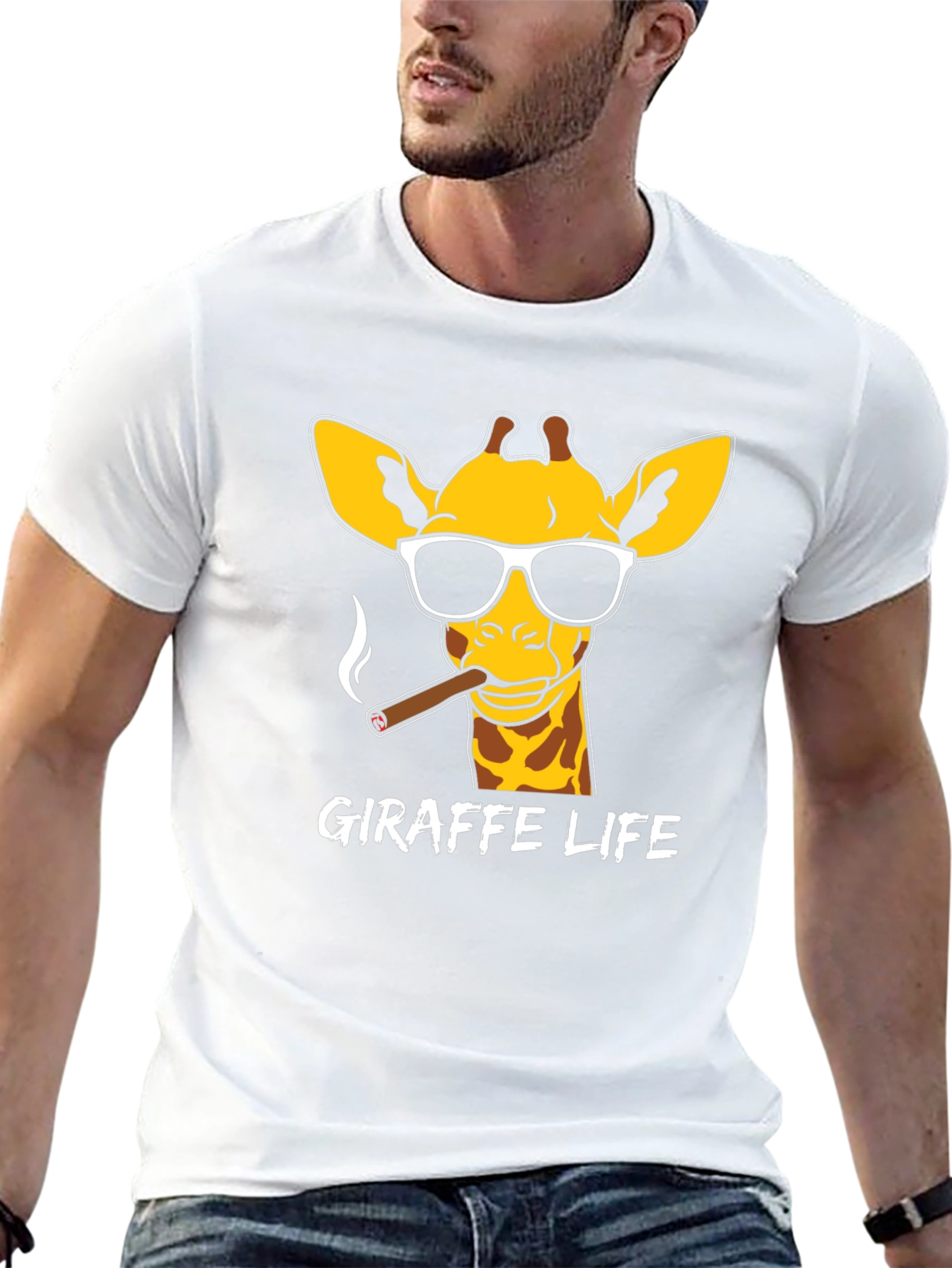 Black Giraffe Life T-Shirt - Cool Animal Tee view 13