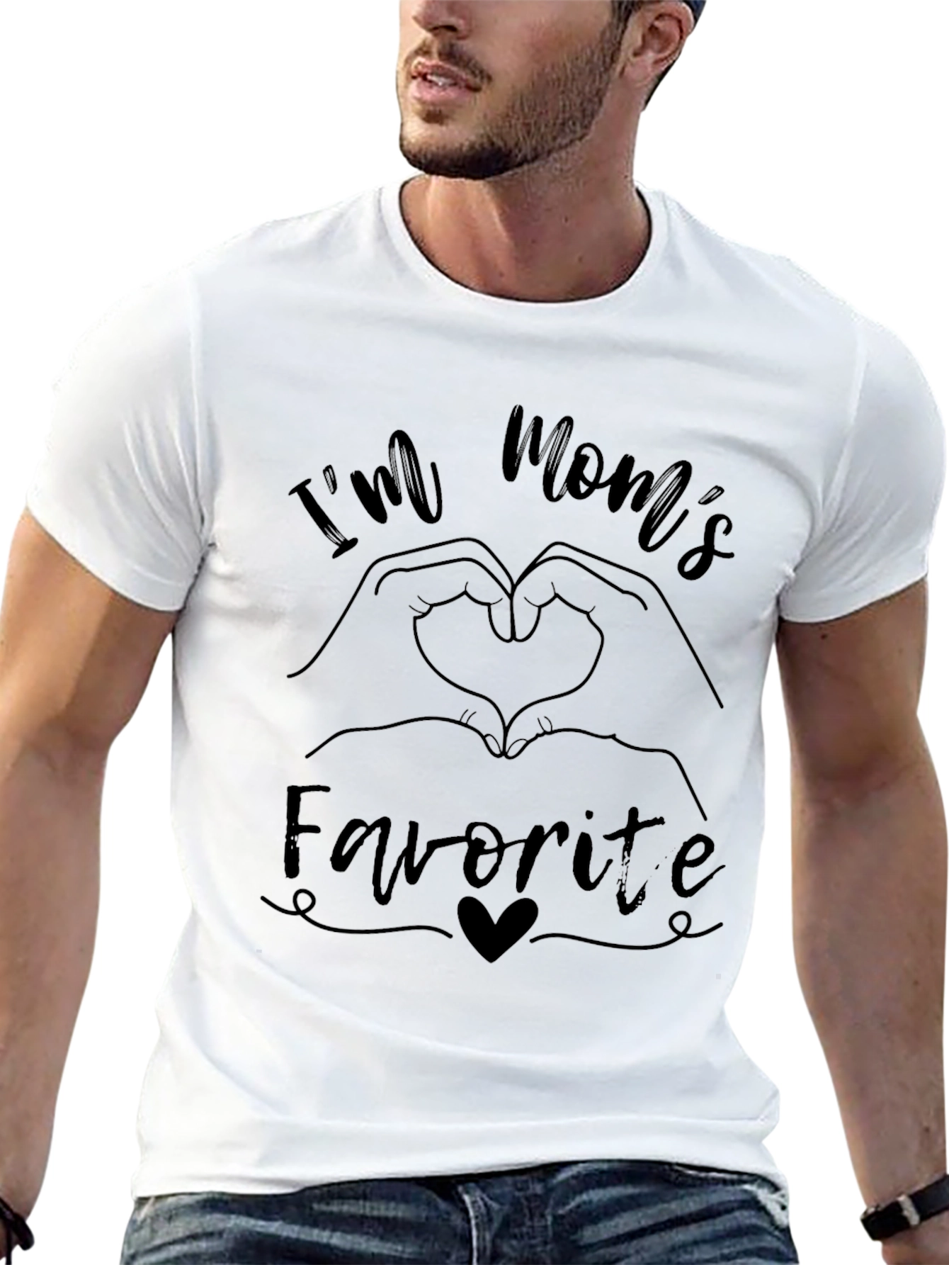 Black I'm Mom's Favorite Graphic T-Shirt view 13
