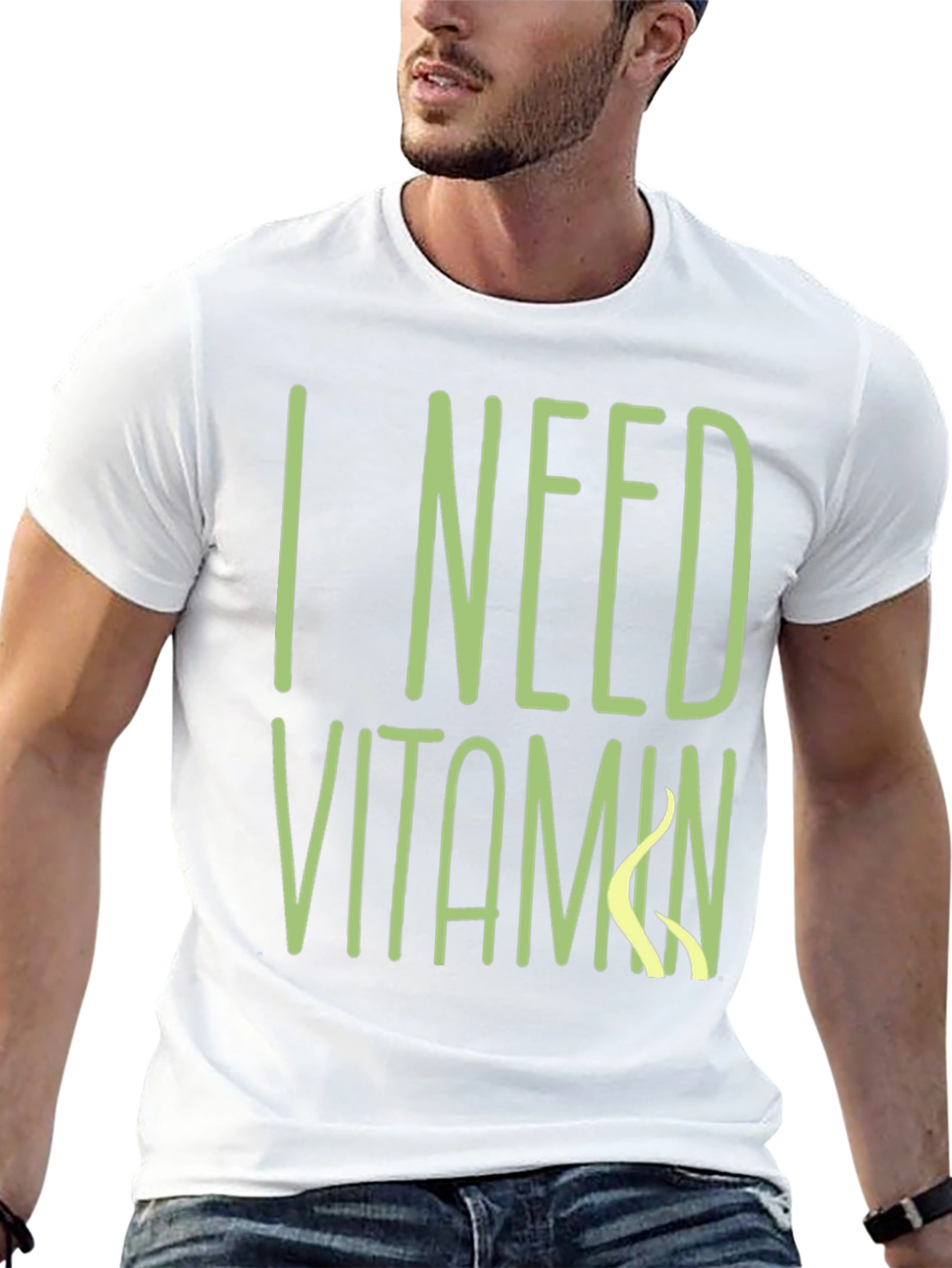 Black I Need Vitamin Sea T-Shirt - Black Cotton Tee view 13