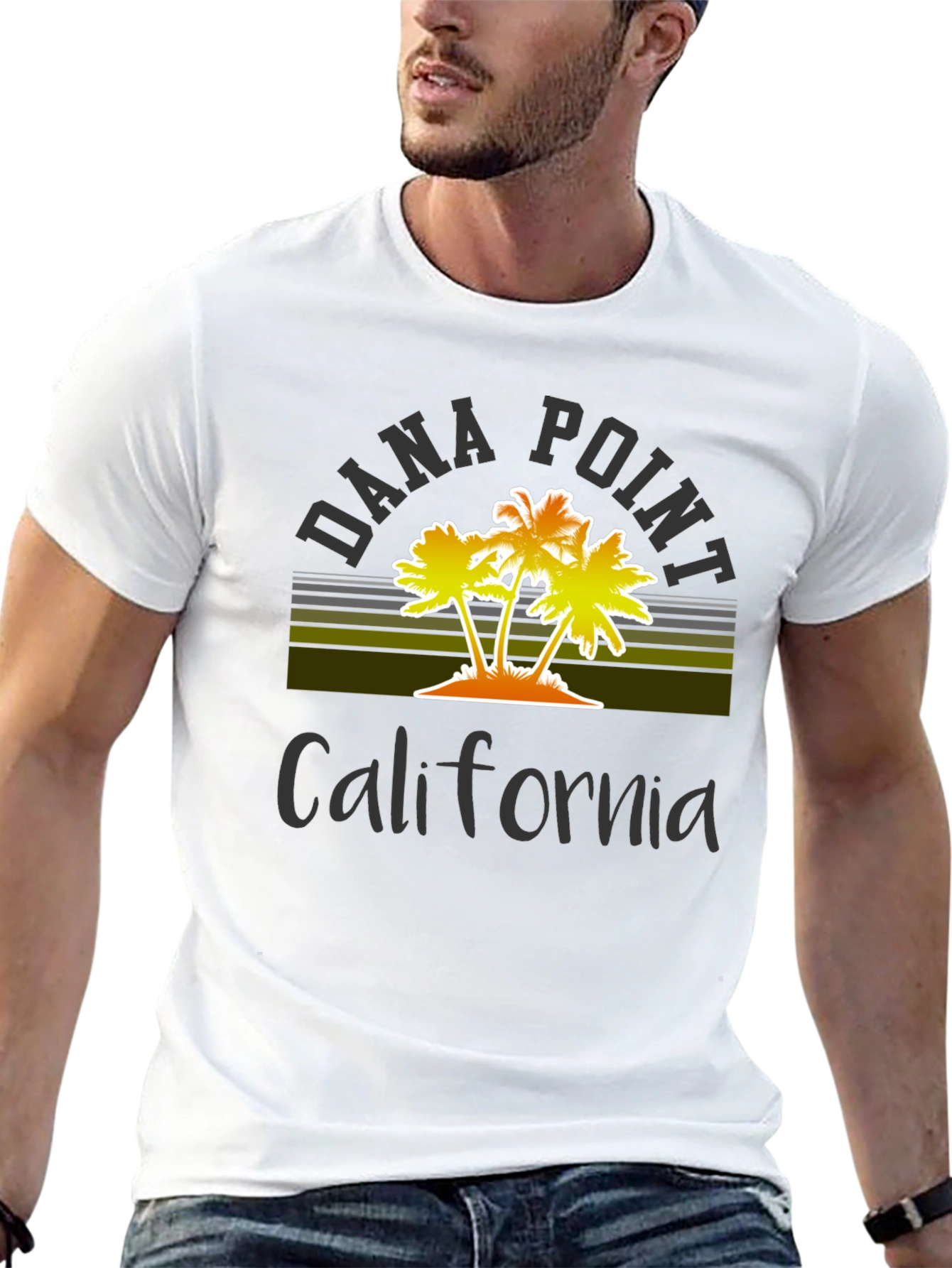 Black Dana Point California Palm Tree Graphic T-Shirt view 13