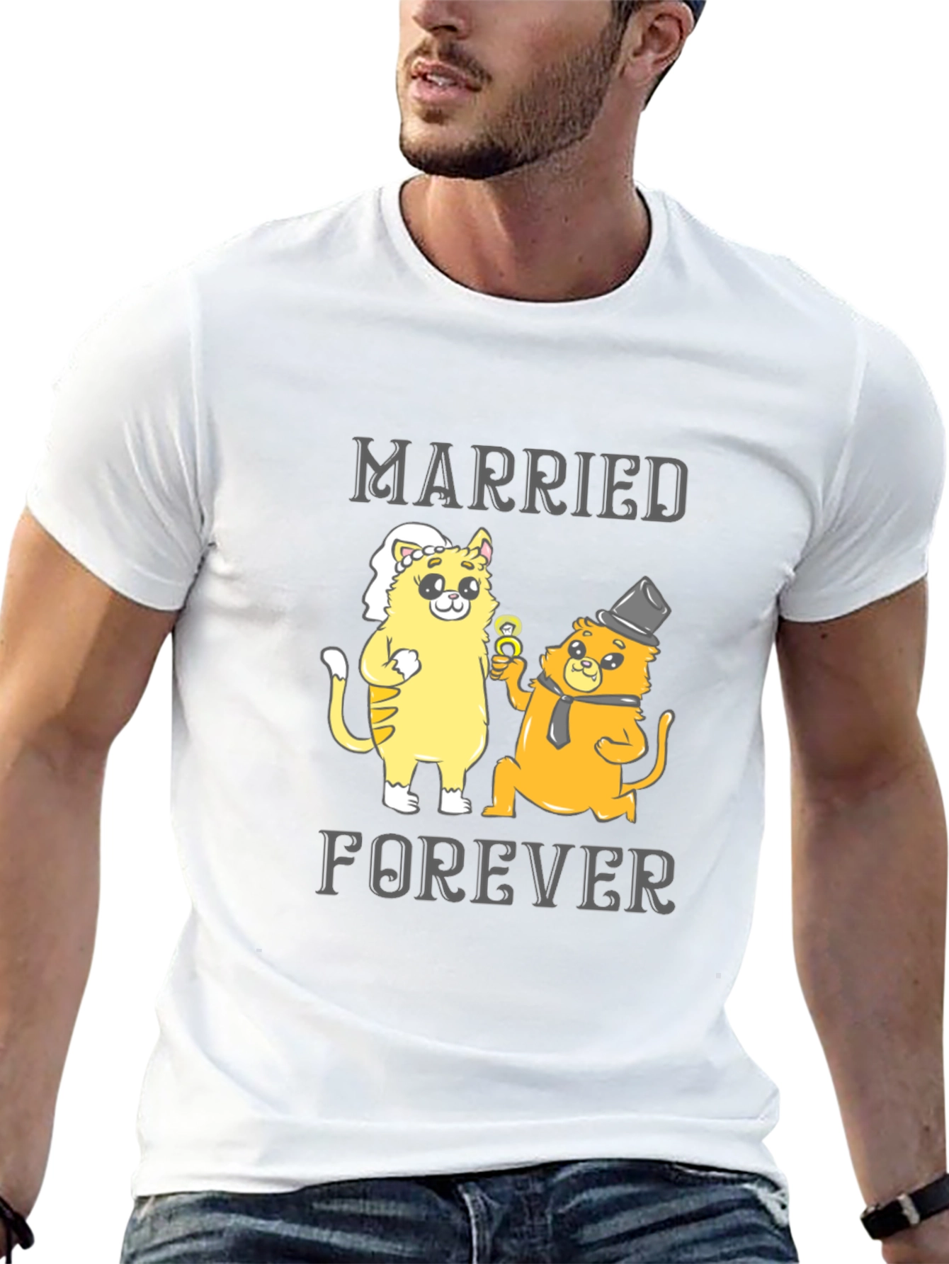 Black Married Forever Cats T-Shirt view 13