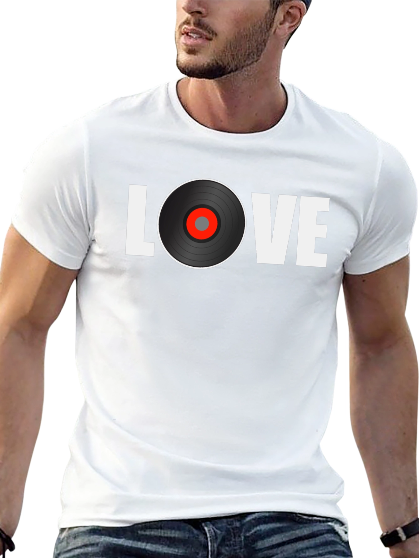Black Love Vinyl Record Graphic T-Shirt view 13
