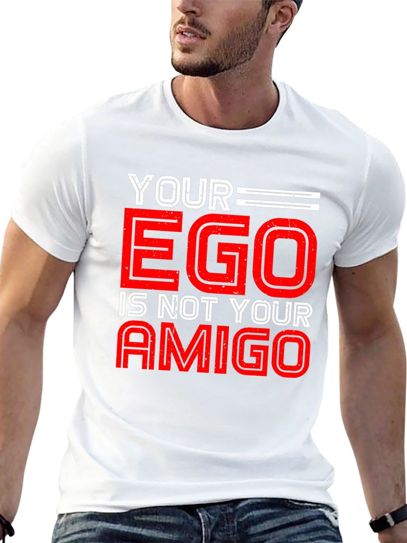 Black Your Ego is Not Your Amigo Graphic Tee view 13