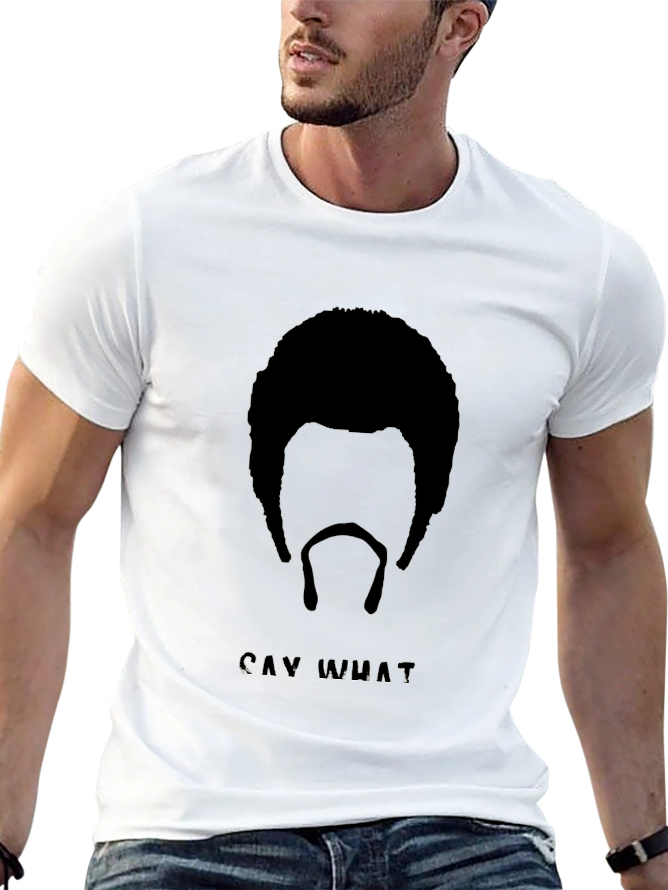 Black Black 'Say What' Graphic T-Shirt view 13
