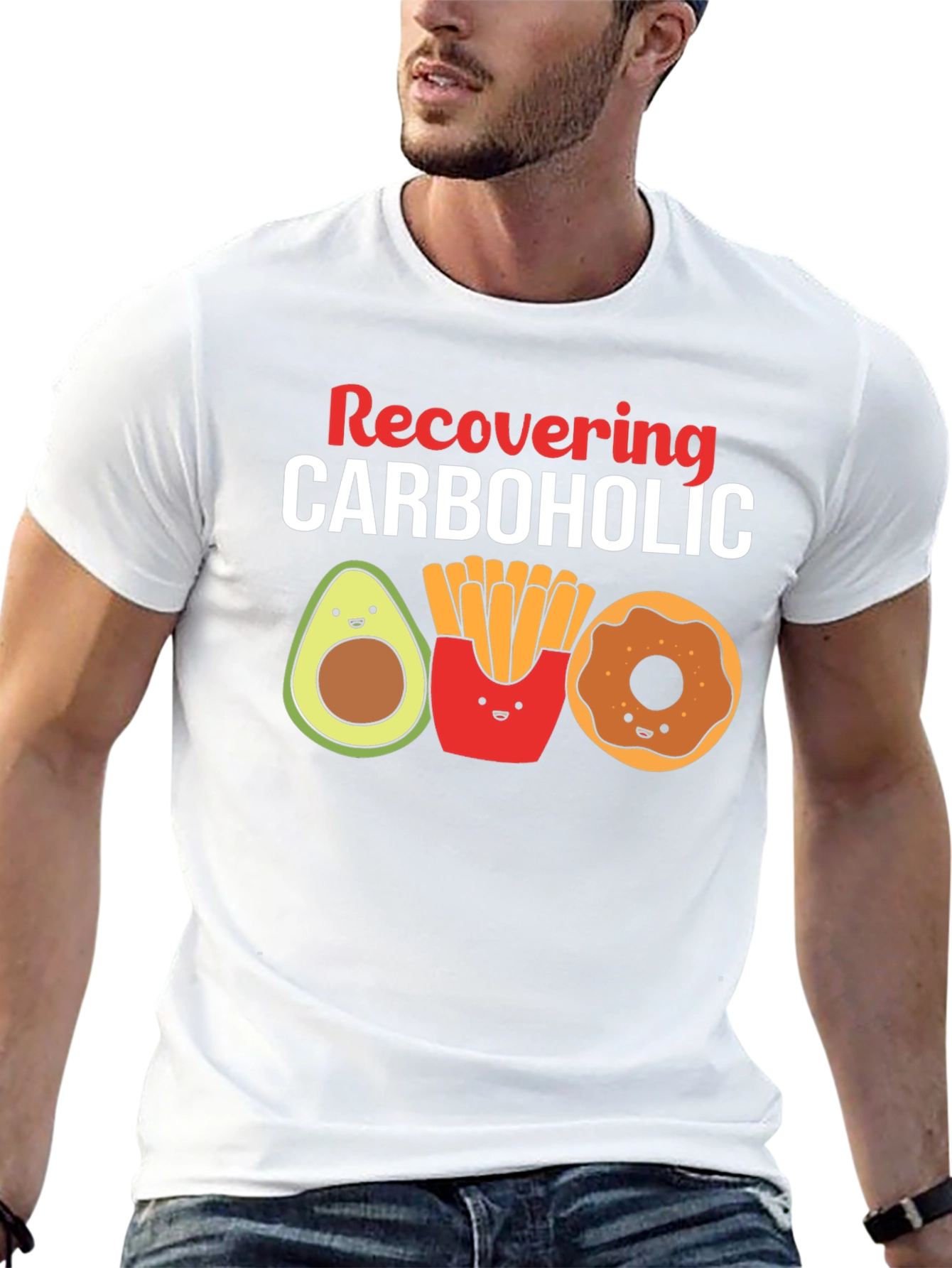Black Recovering Carboholic Graphic T-Shirt view 13